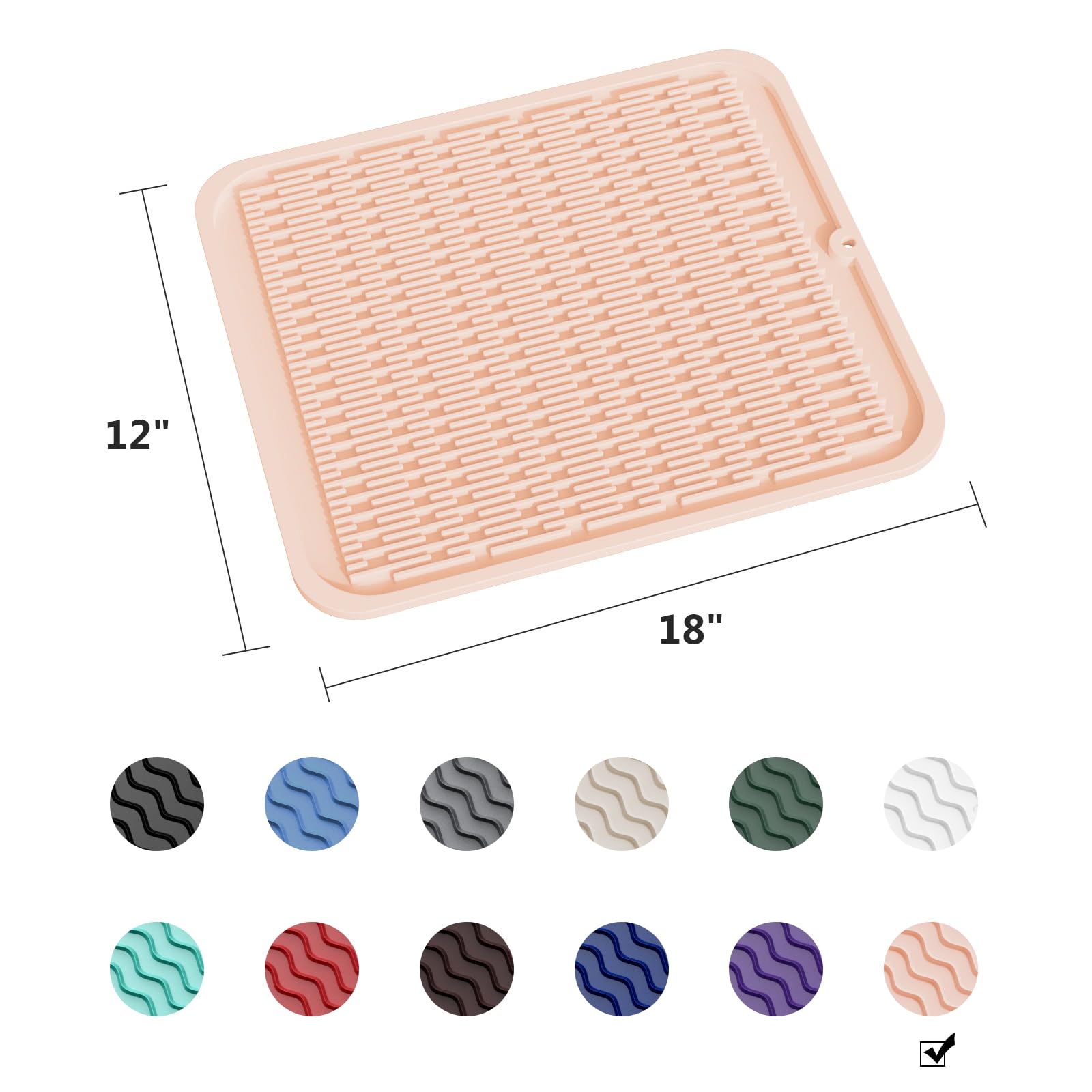 Oversized Silicone Dish Drying Mat for Kitchen