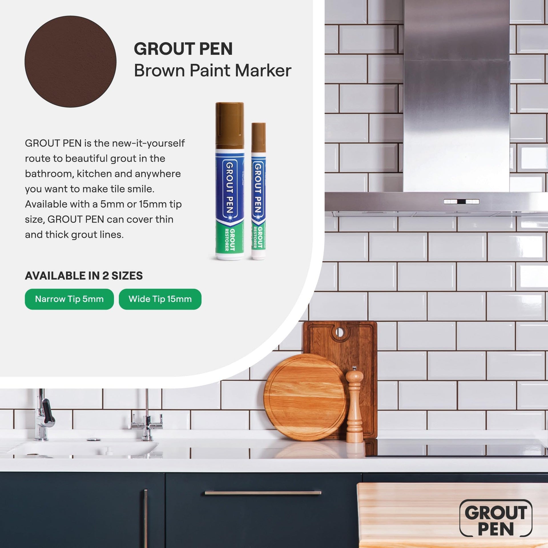 Grout Pen Brown Tile Grout Paint Marker (2 Count)
