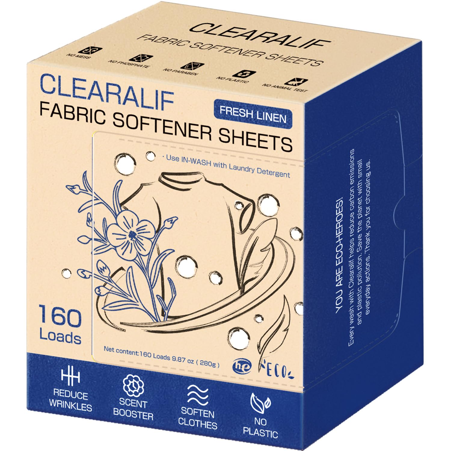 Liquidless Fabric Softener Sheets (160 Count)