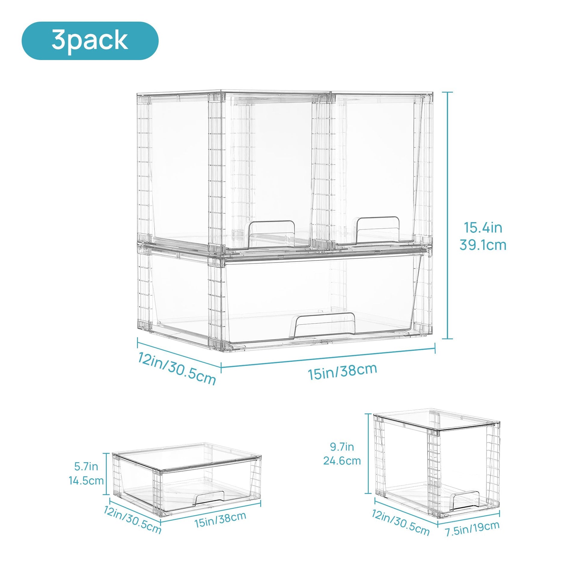 Clear Stackable Storage Drawers (6 Count)