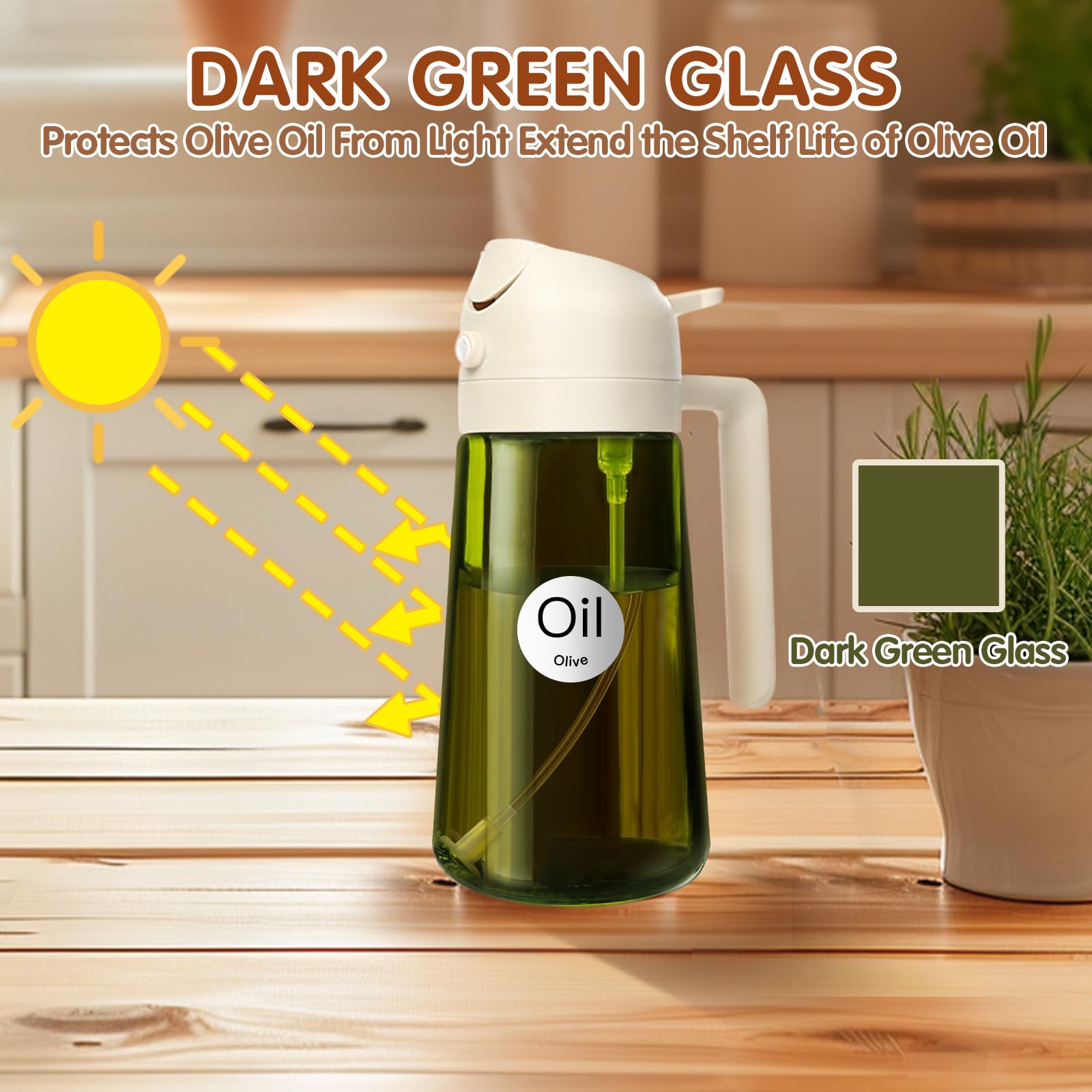 2PCS 16oz 470ml Oil Sprayer for Cooking with Stickers