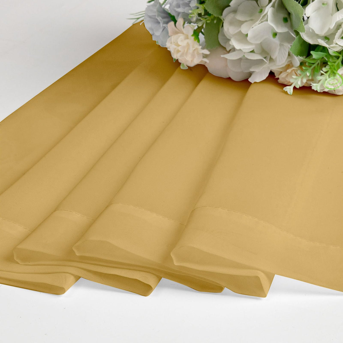 Gold Sheer Curtains 36 inch Length 2 Panels Set