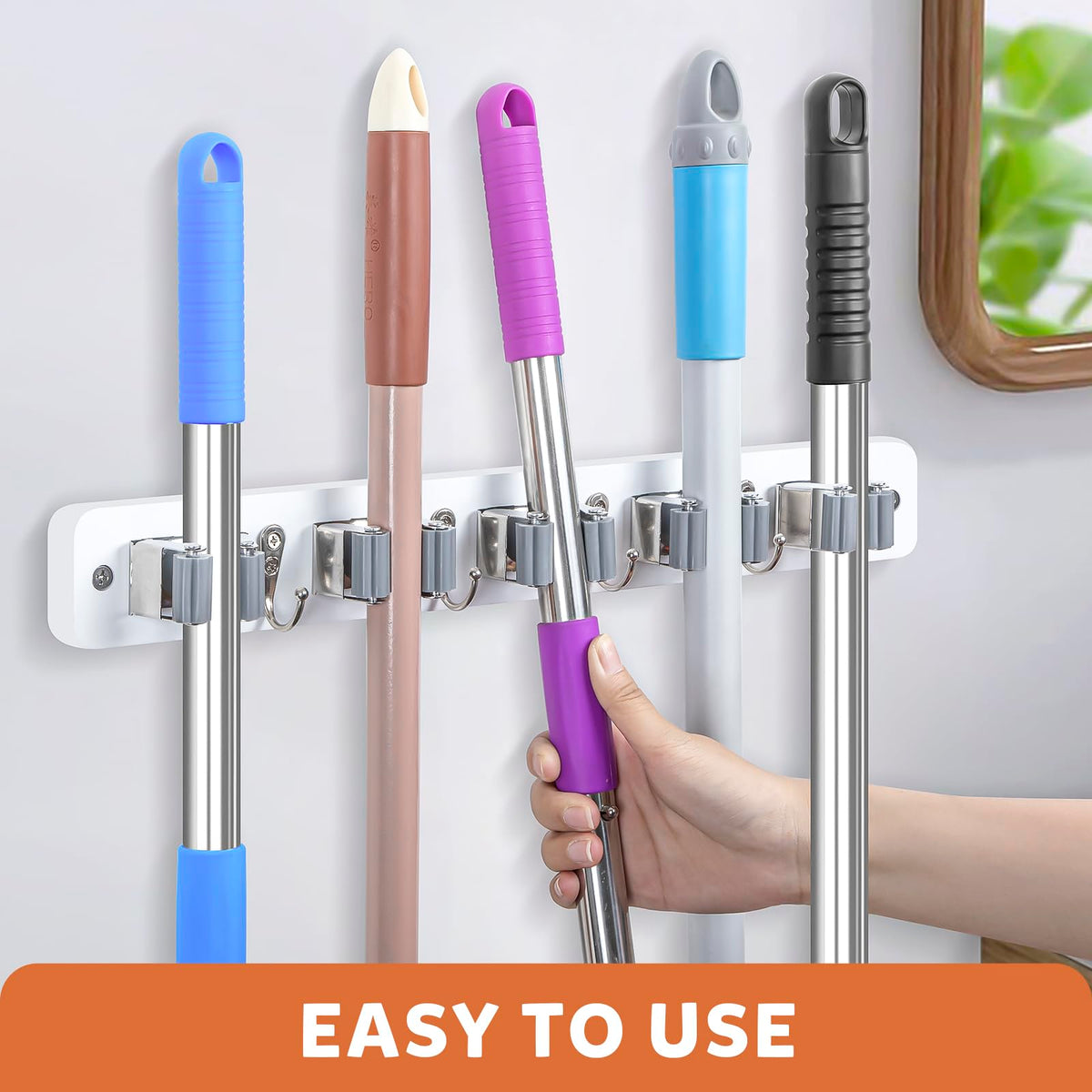 Broom Holder Wall Mount
