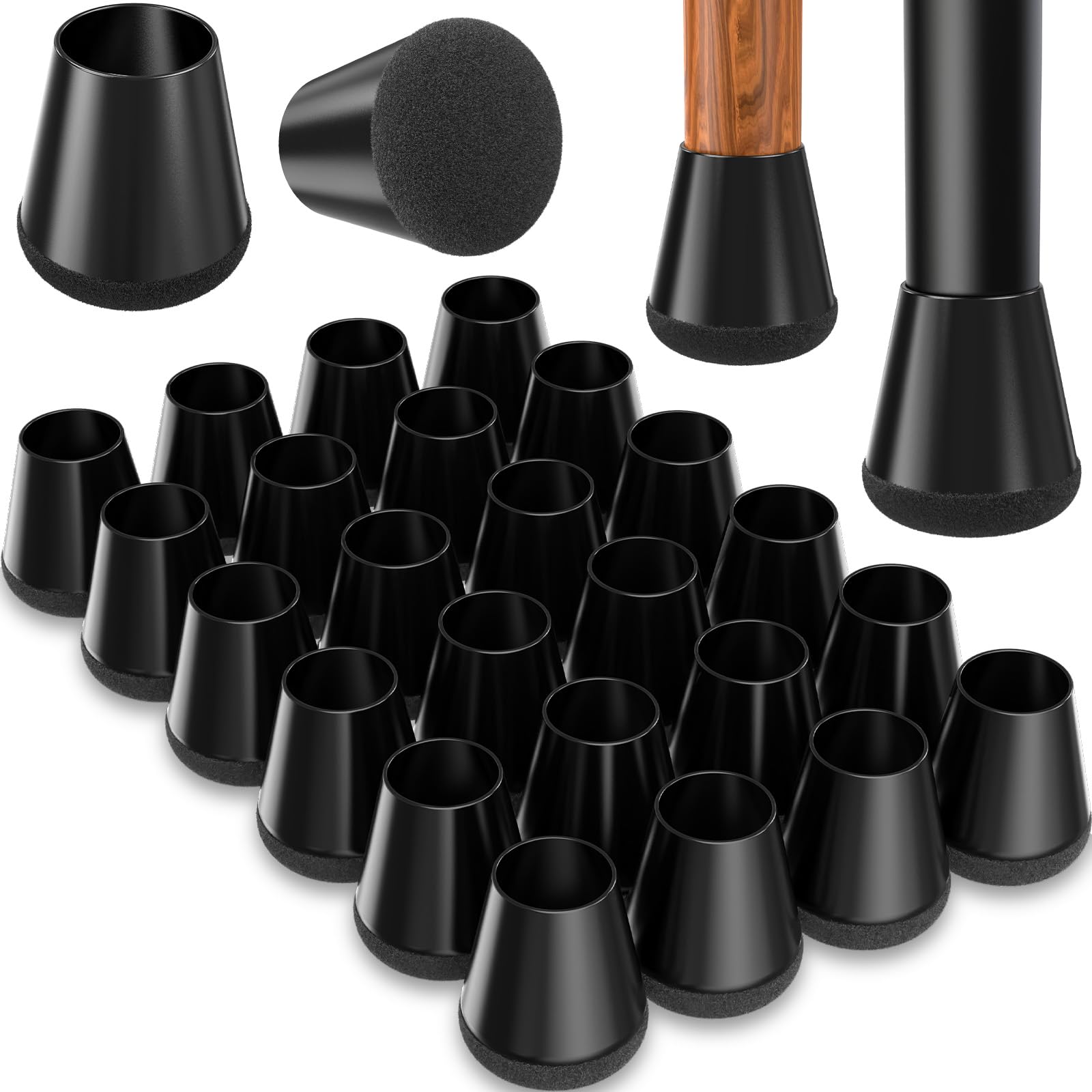 Chair Leg Floor Protectors for Hardwood Floors Extra Small 24pcs (24 Count)