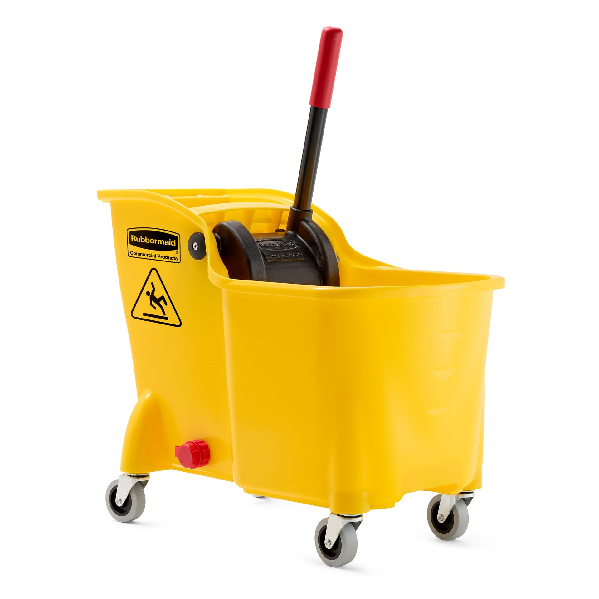Rubbermaid Commercial 31 Quart Tandem Mop Bucket with Wringer and Drain