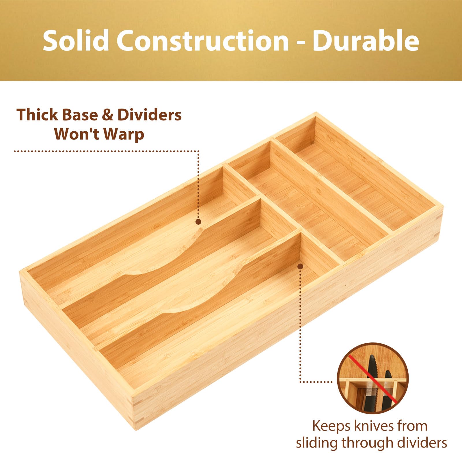 Bamboo Kitchen Drawer Organizer