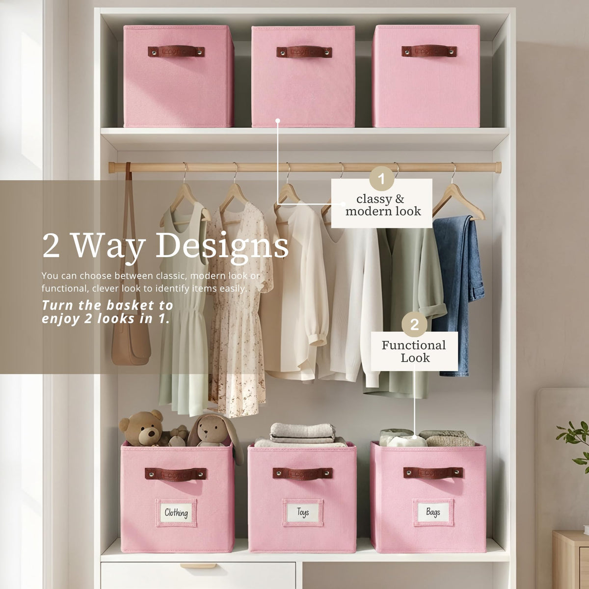 Storage Bins Cube Storage Bin with Labels (6 Count)