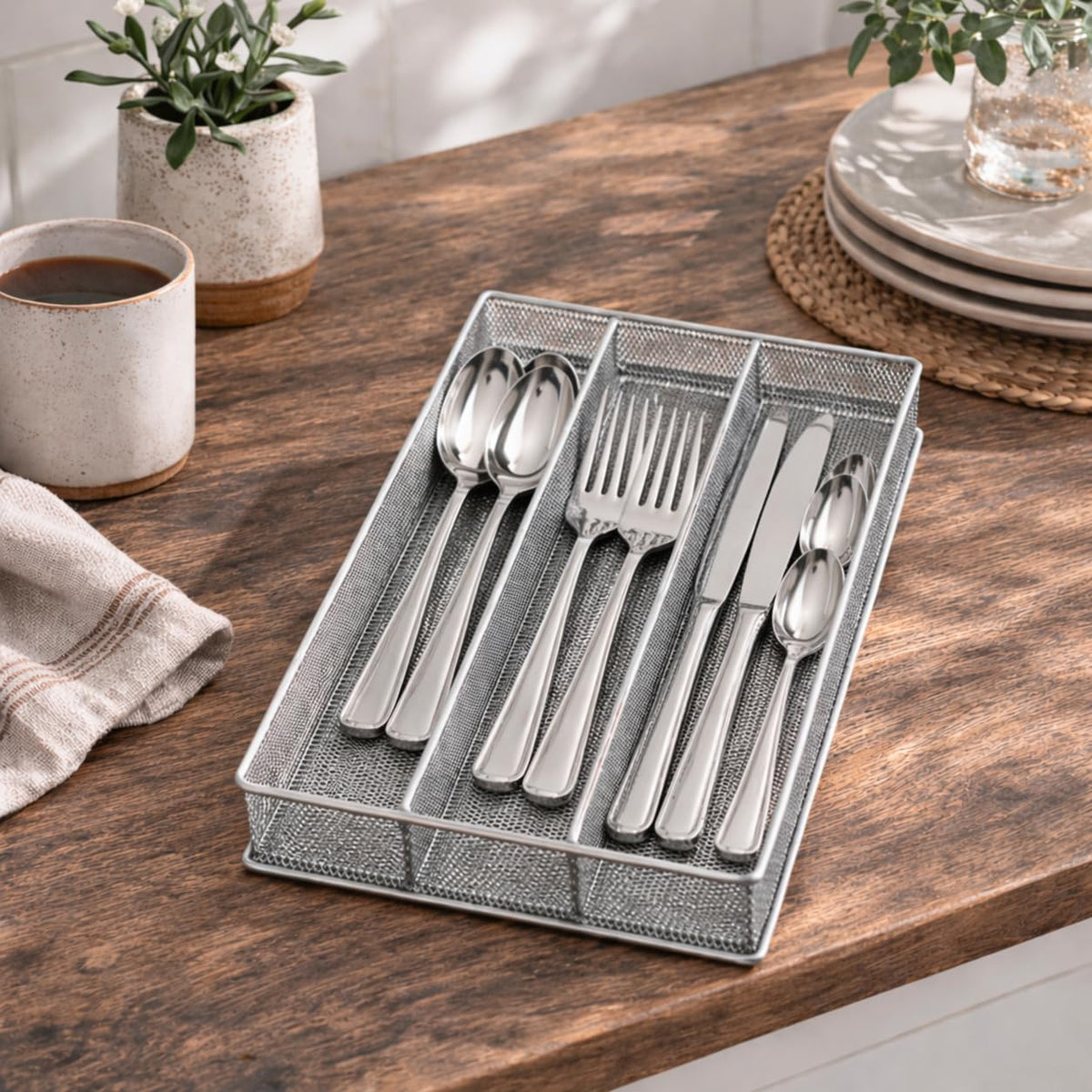 Metal Silverware Organizer for In