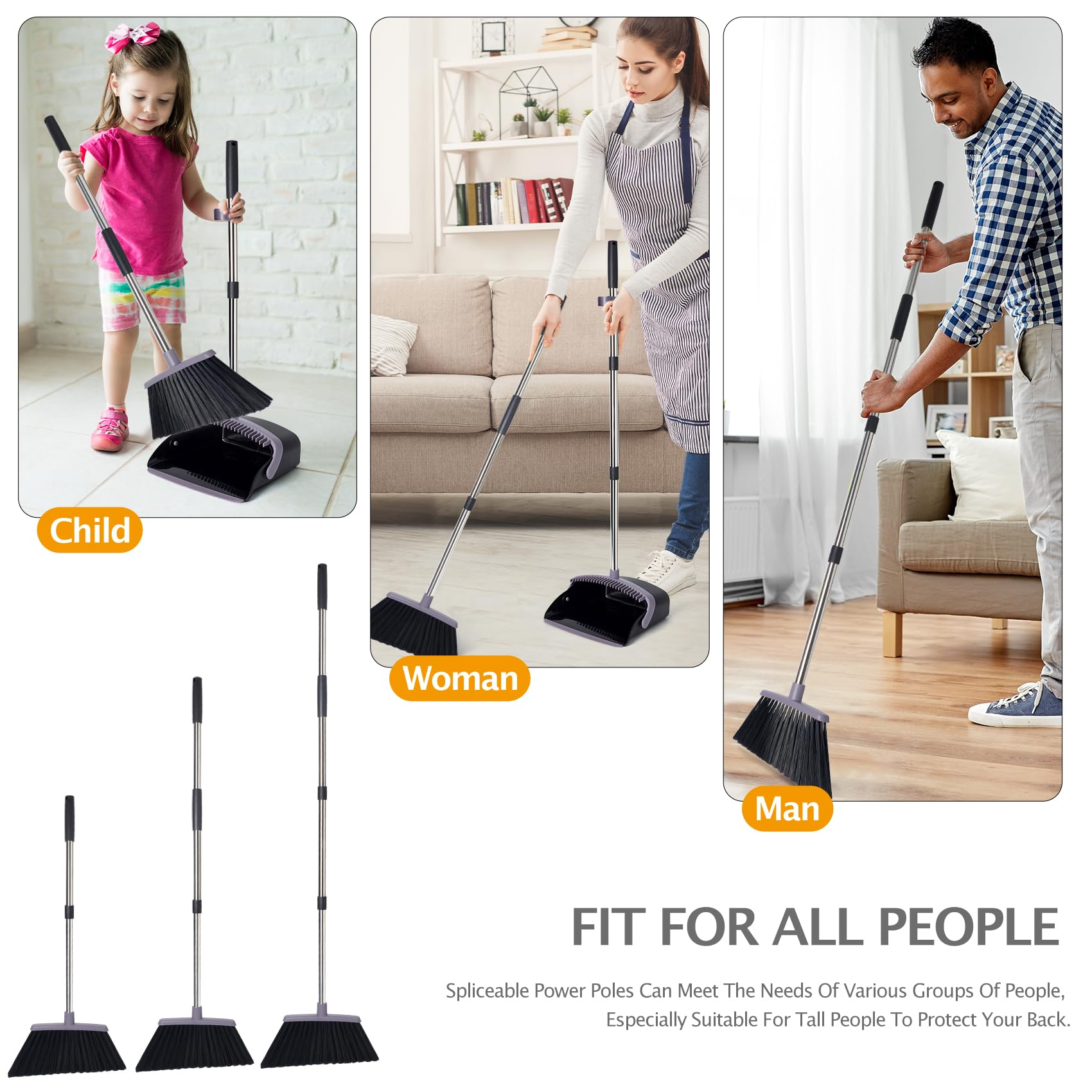 Broom and Dustpan Combo Set