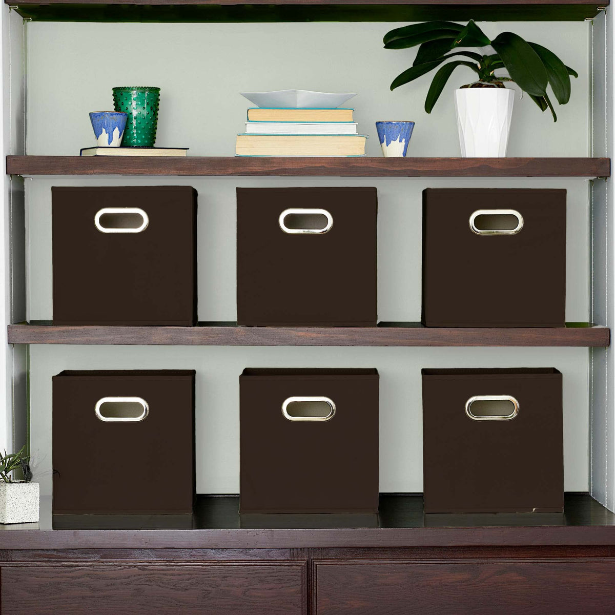 Fabric Storage Bins in Strong Poly‑Woven Fabric with Sturdy Chipboard Sides