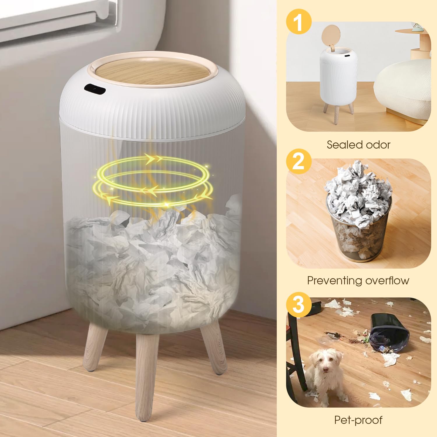 Motion Sensor Bathroom Trash Can
