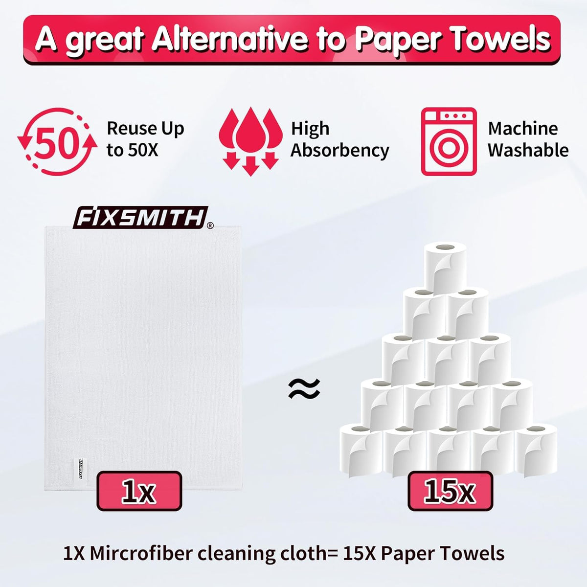 White Microfiber Cleaning Cloth (24 Count)