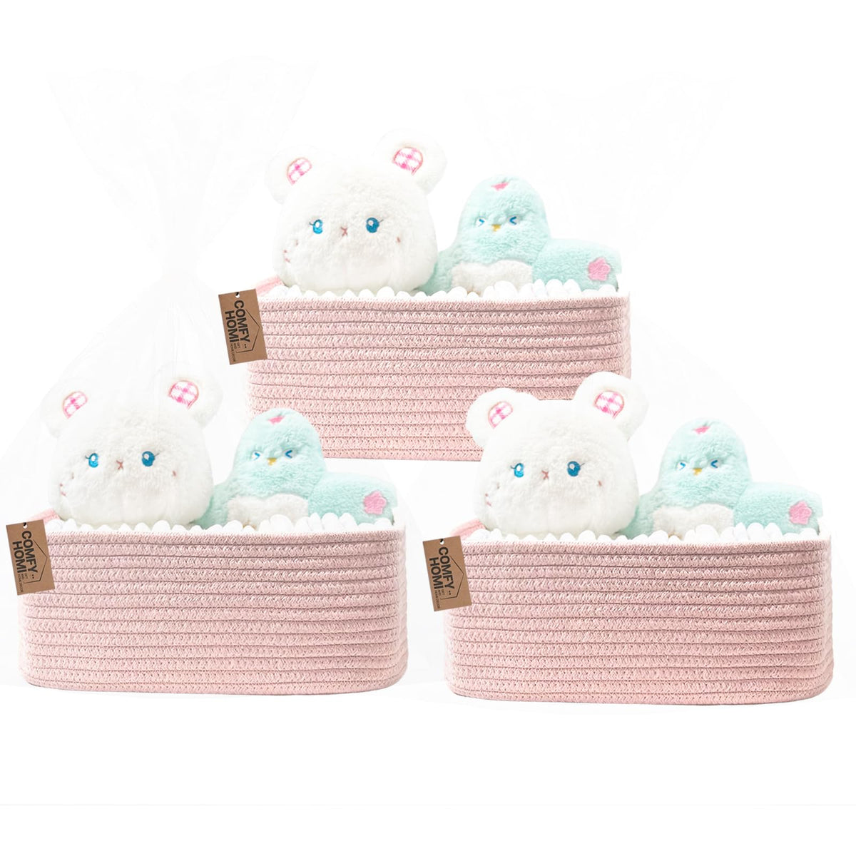 COMFY HOMI 11.5"x7.5"x4.7" Storage Baskets for Organizing (3 Count)