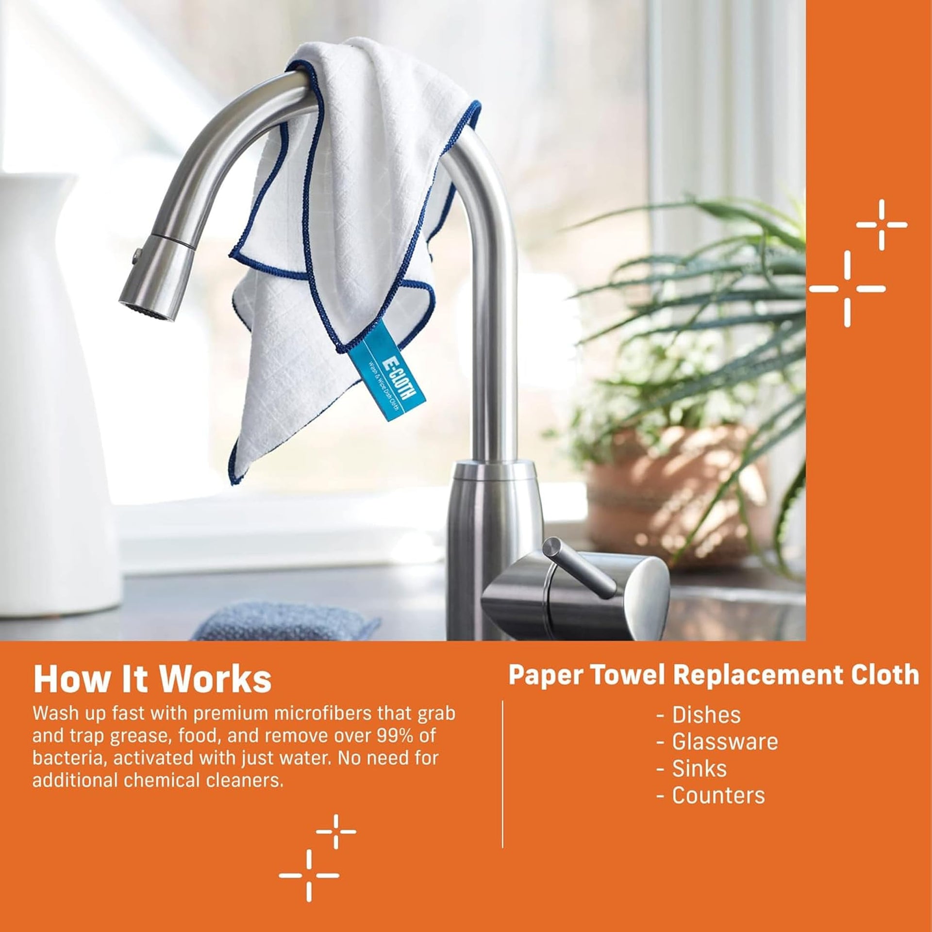 Reusable Paper Towels Replacement Cloths (4 Count)