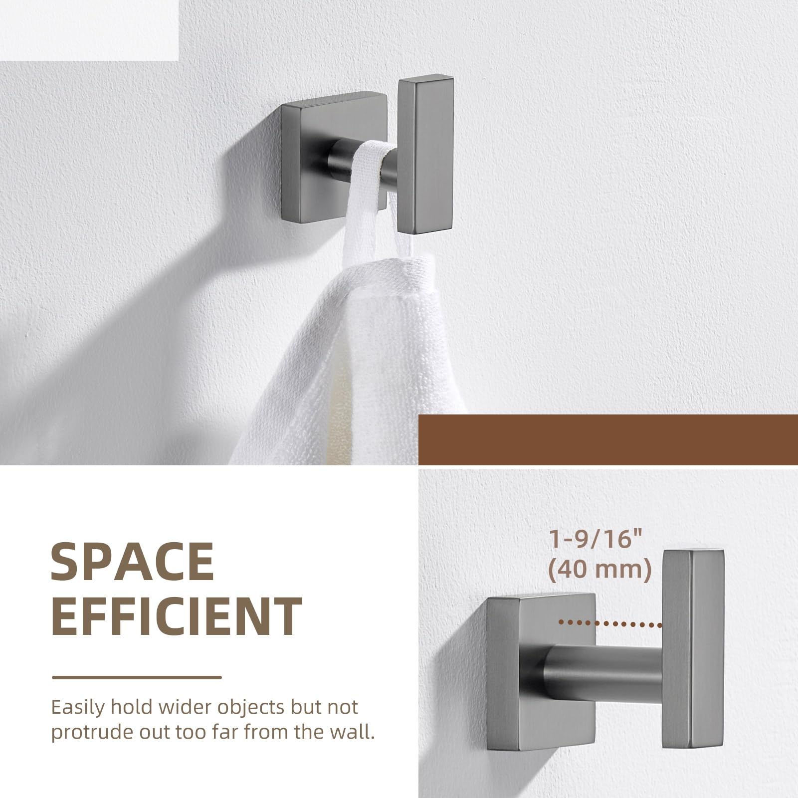 Gunmetal Gray Bathroom Towel Hook