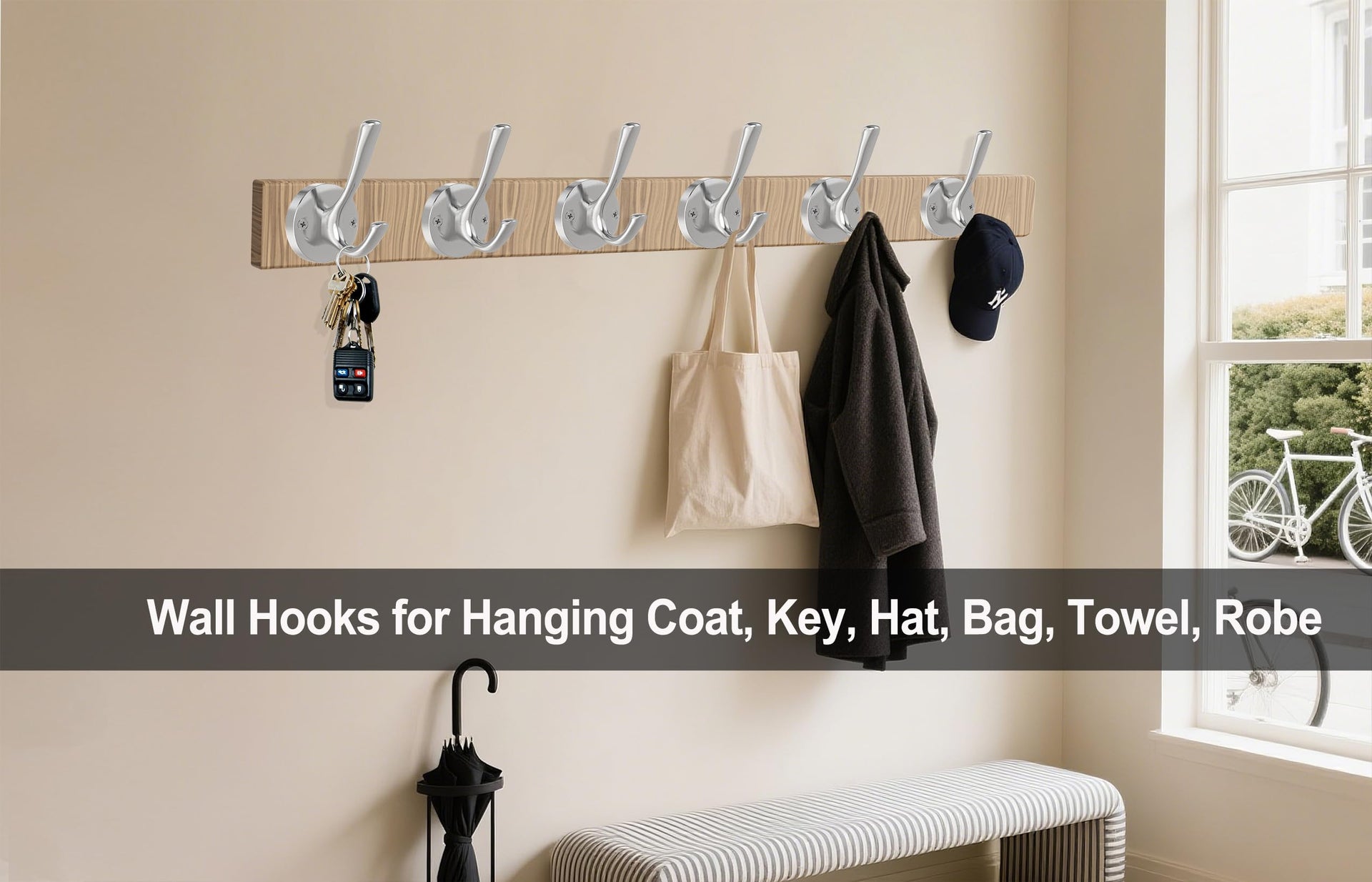Brushed Nickel Wall Hooks Towel Hooks