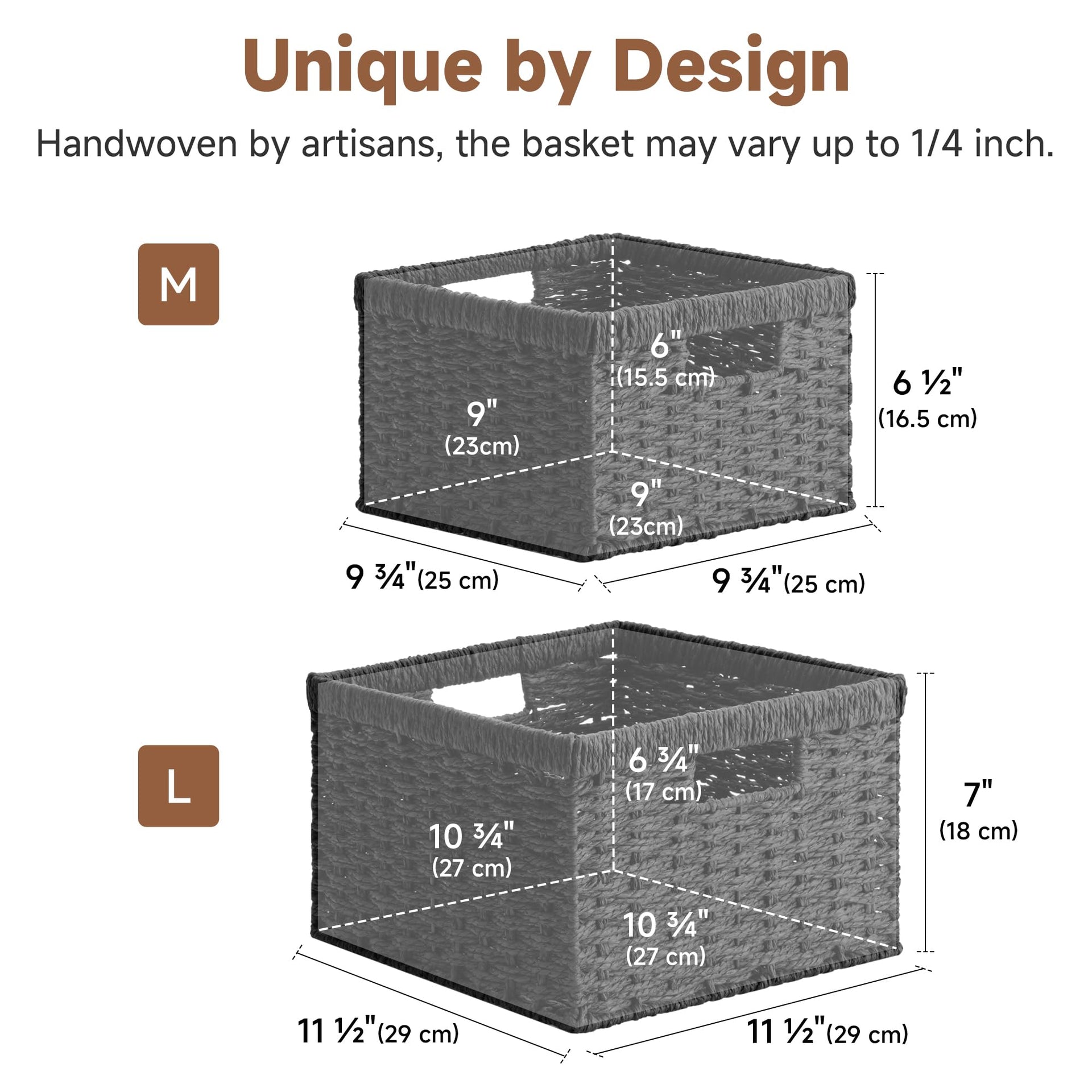 Wicker Baskets with Handles (2 Count)