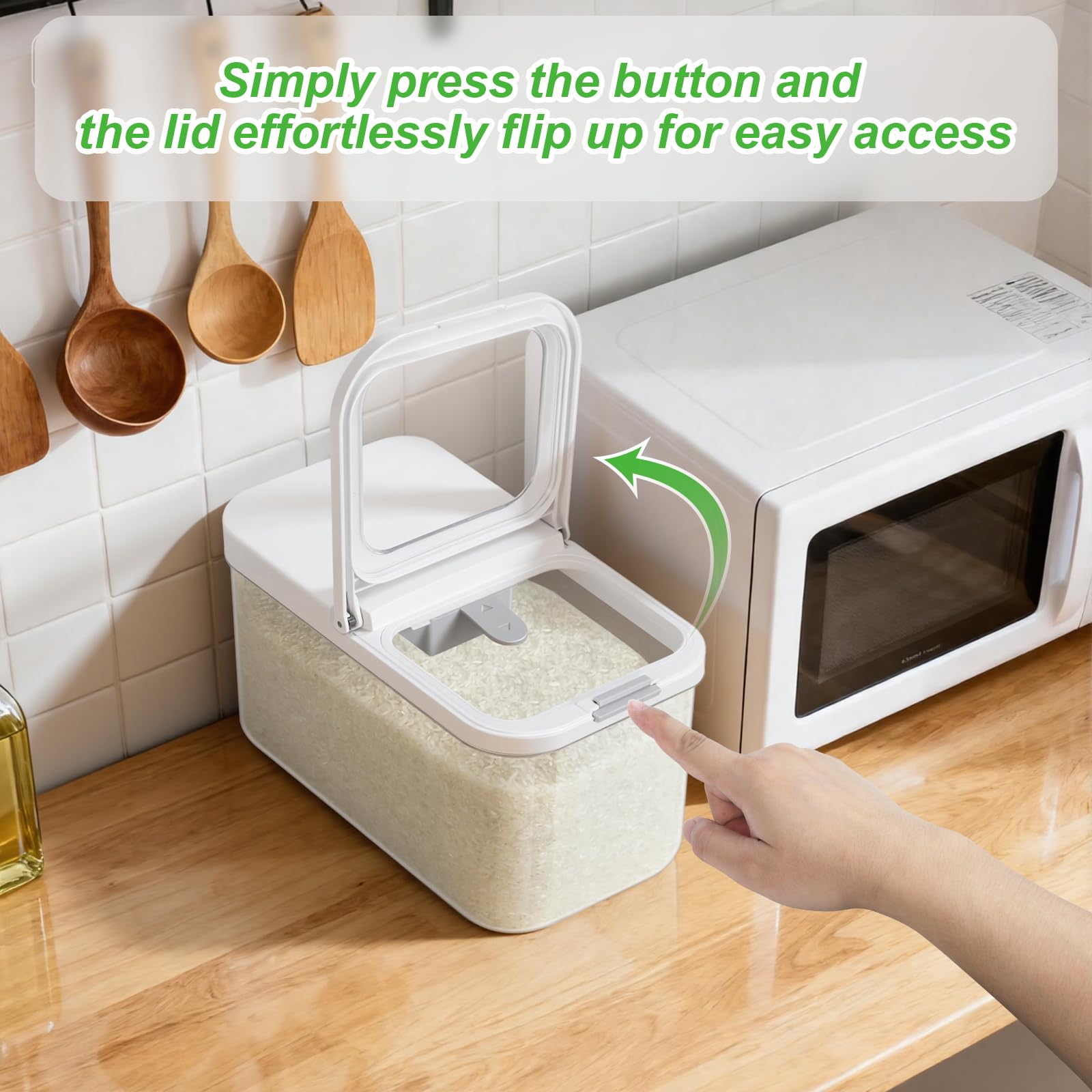 12 Lbs Rice Flour Sugar Storage Containers Dry Food Holder with Flip
