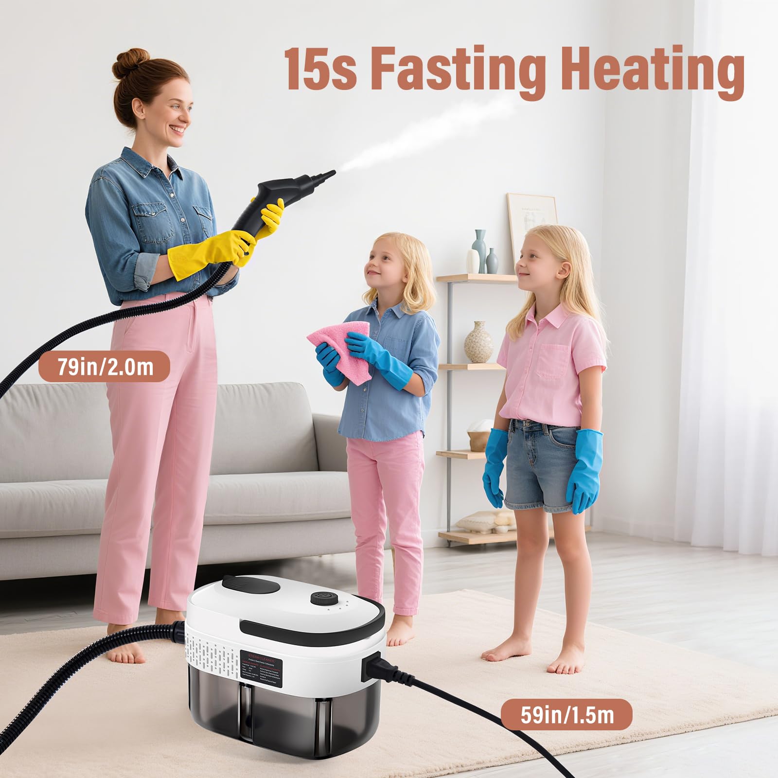 Steam Cleaner with 12pcs Accessories