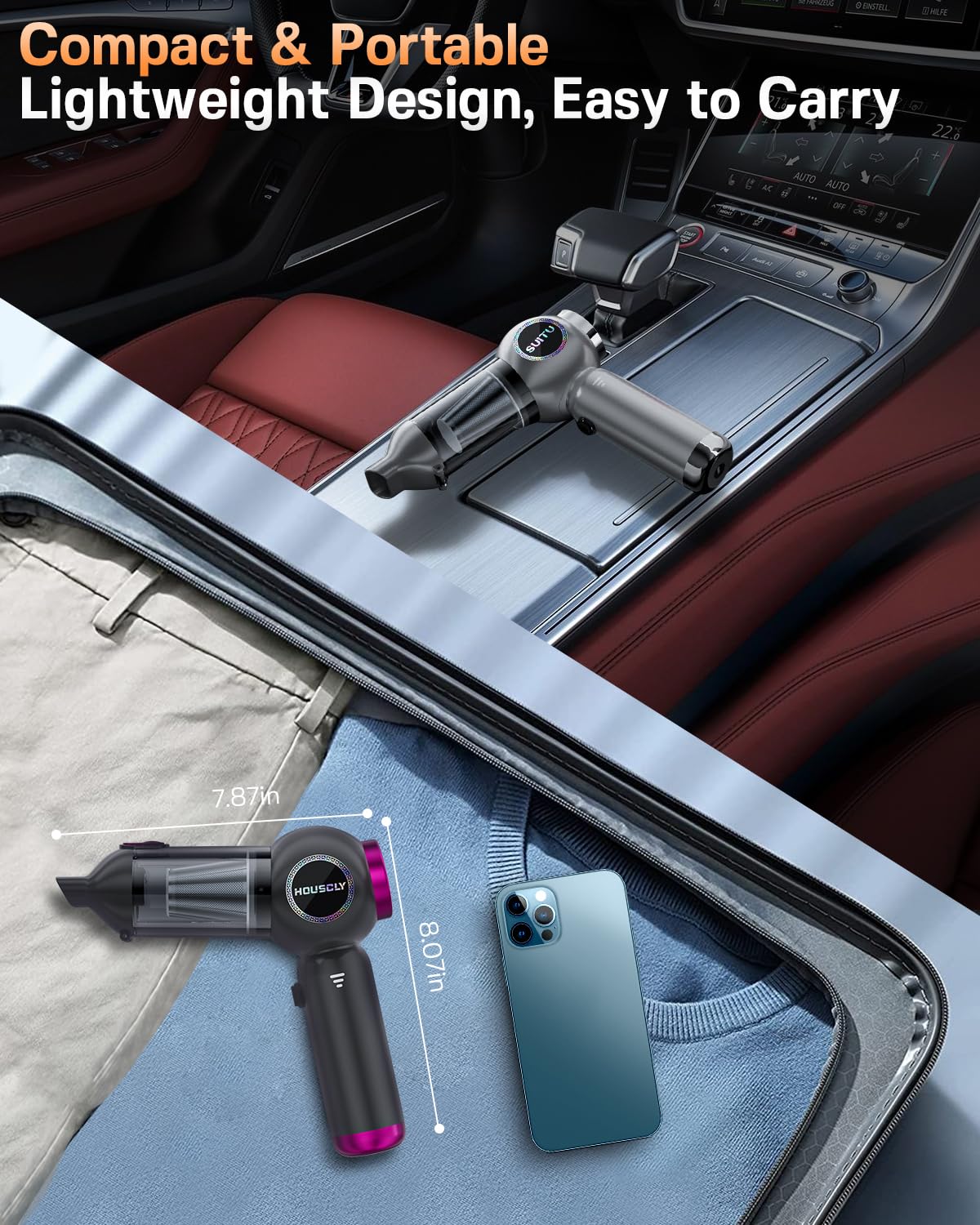 Car Vacuum Cordless Mini Handhled 4