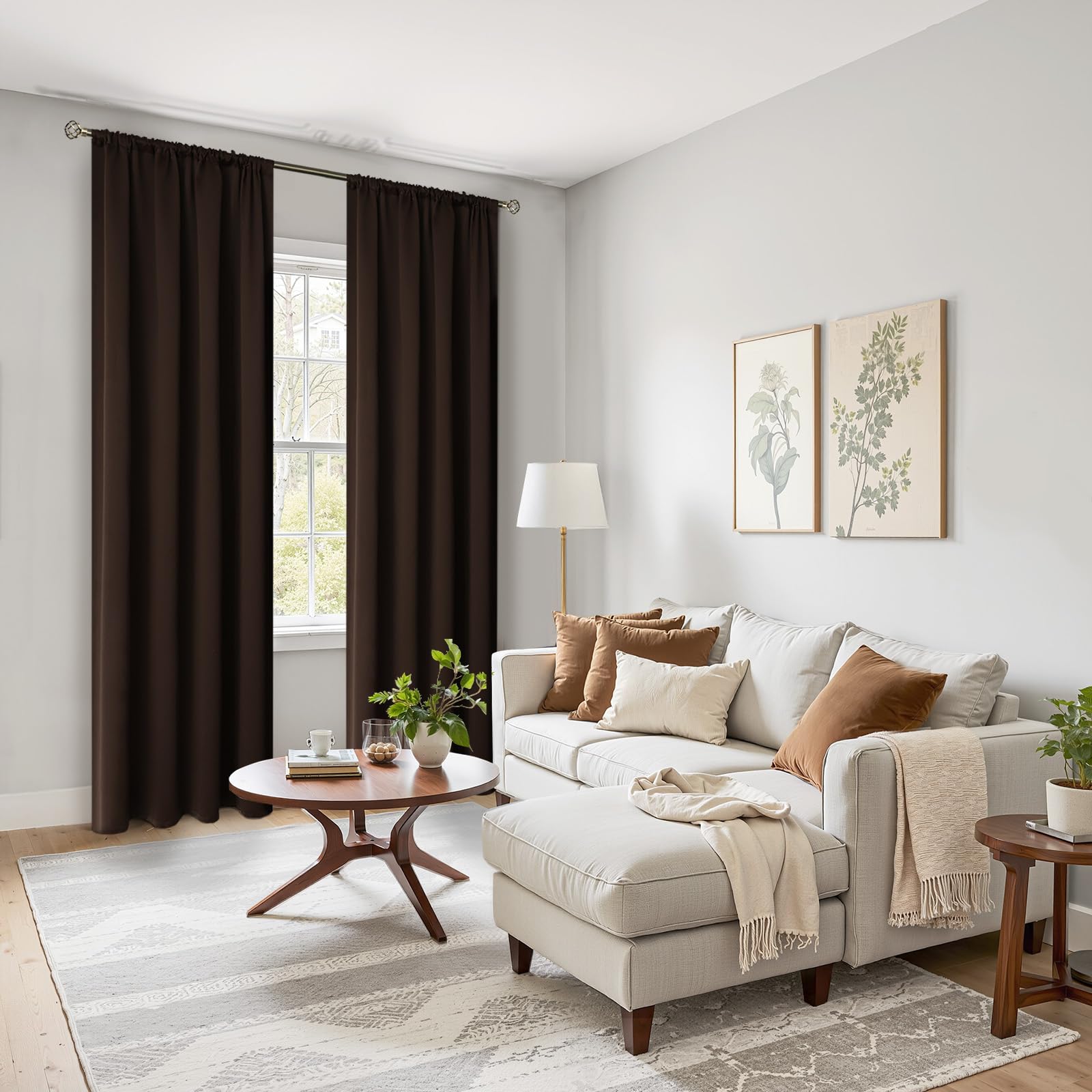 Rod Pocket Blackout Curtains for Bedroom 84 Inches Length (2 Count)