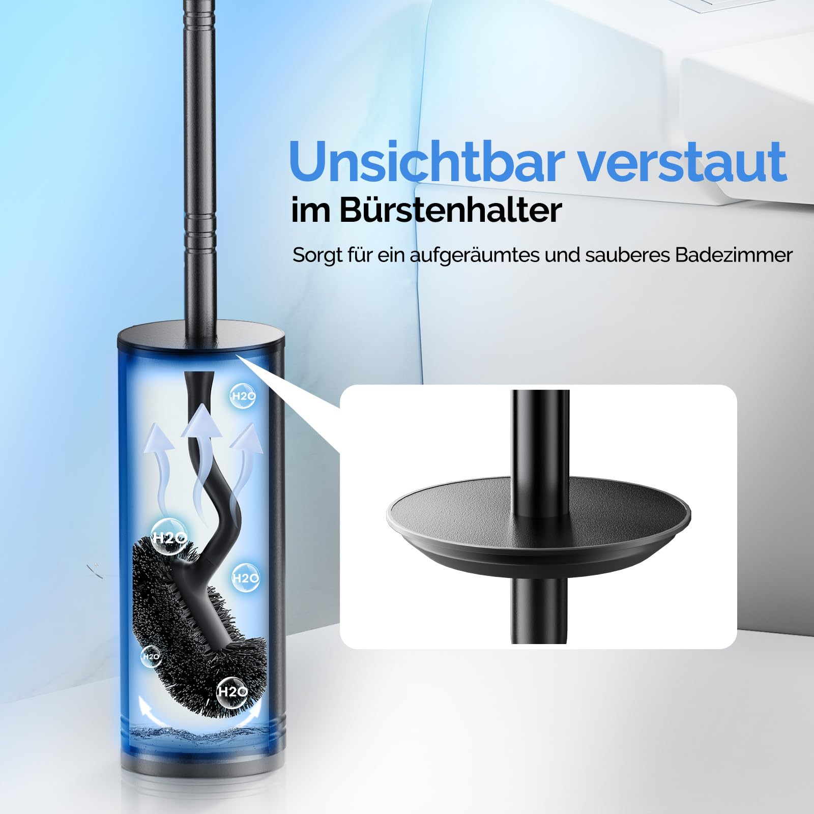 Toilet Brush and Holder Set Wall (2 Count)