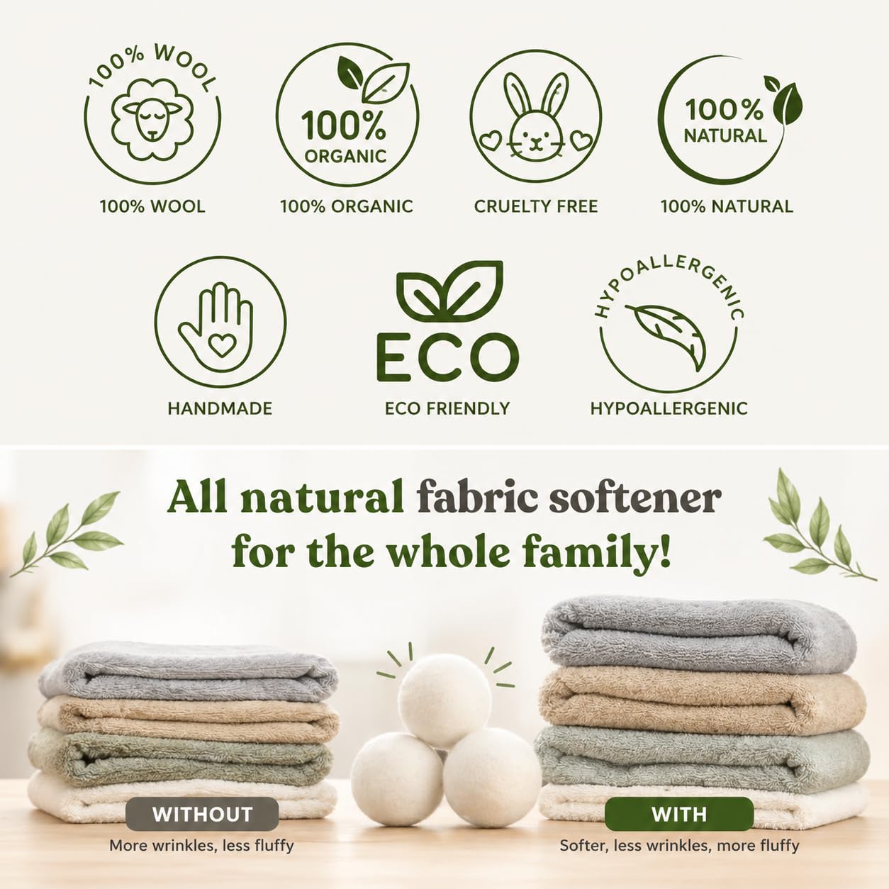 Wool Dryer Balls XL 6 (6 Count)