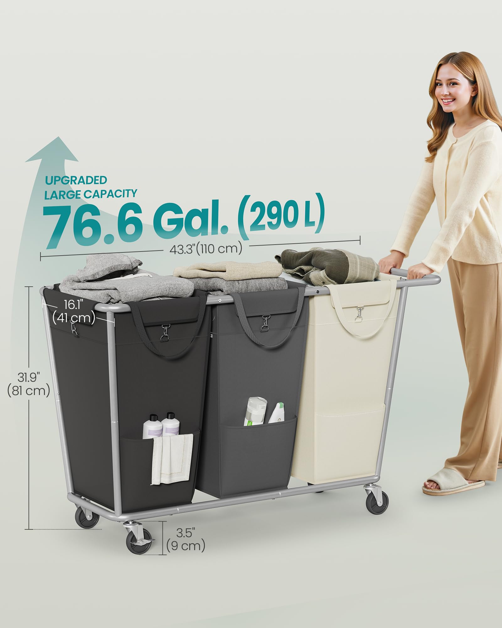Laundry Basket with Wheels - ModHome Supplies