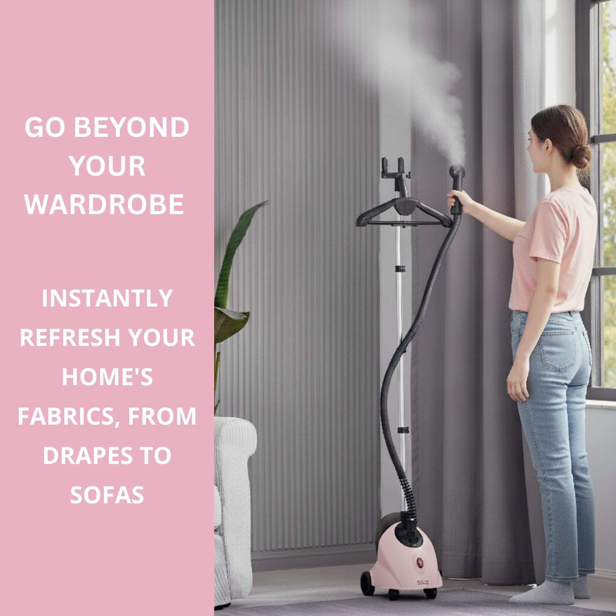 Full Size Garment Steamer for Clothes with Wheels