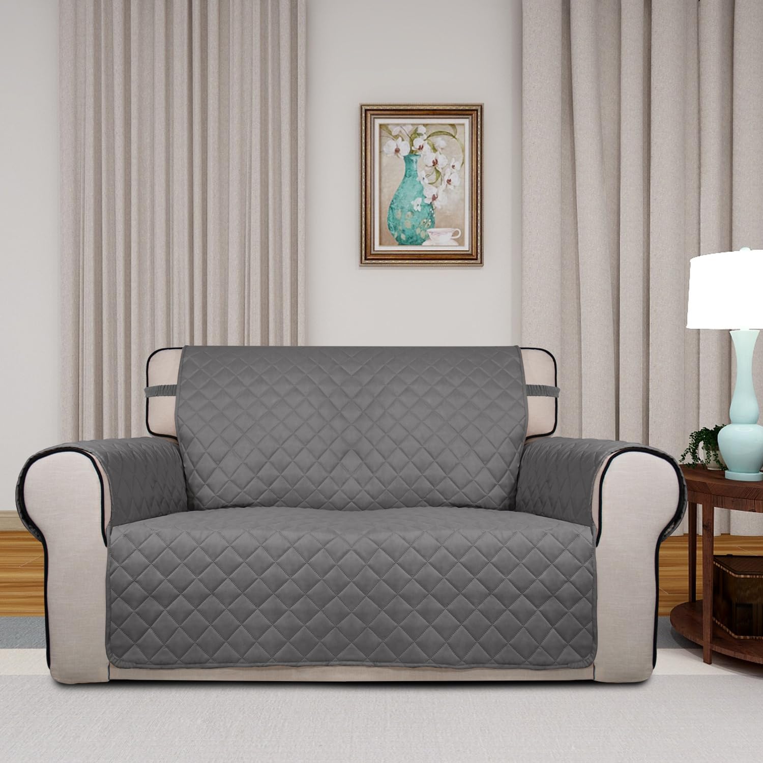 Reversible Quilted Couch Covers for Dogs Loveseat Sofa Cover 46.5”