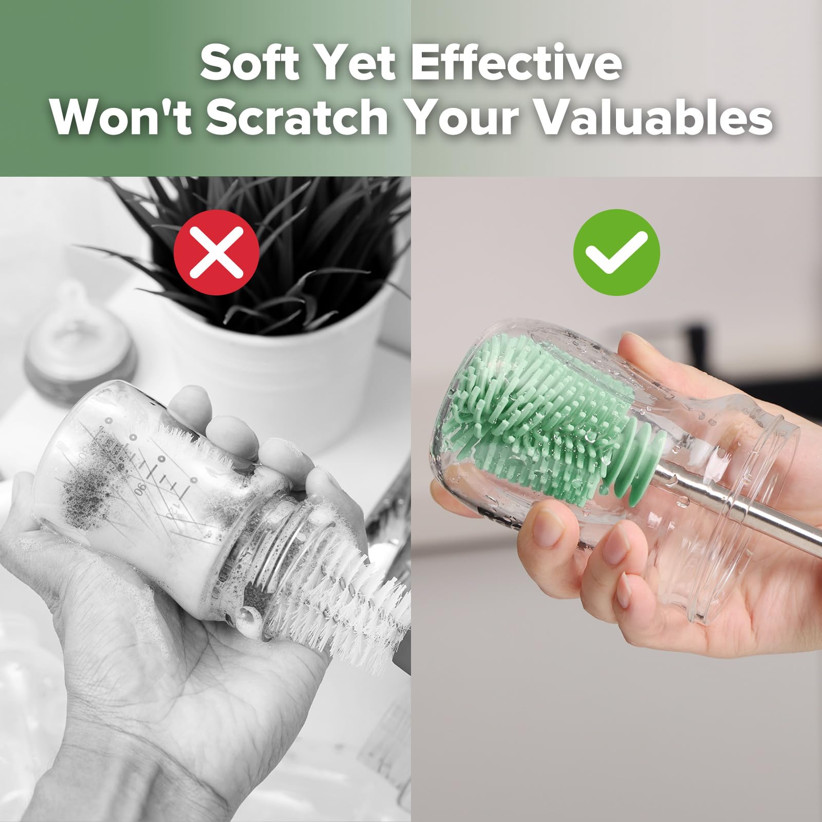Silicone Cleaning Brush for Baby Bottles and Crevices