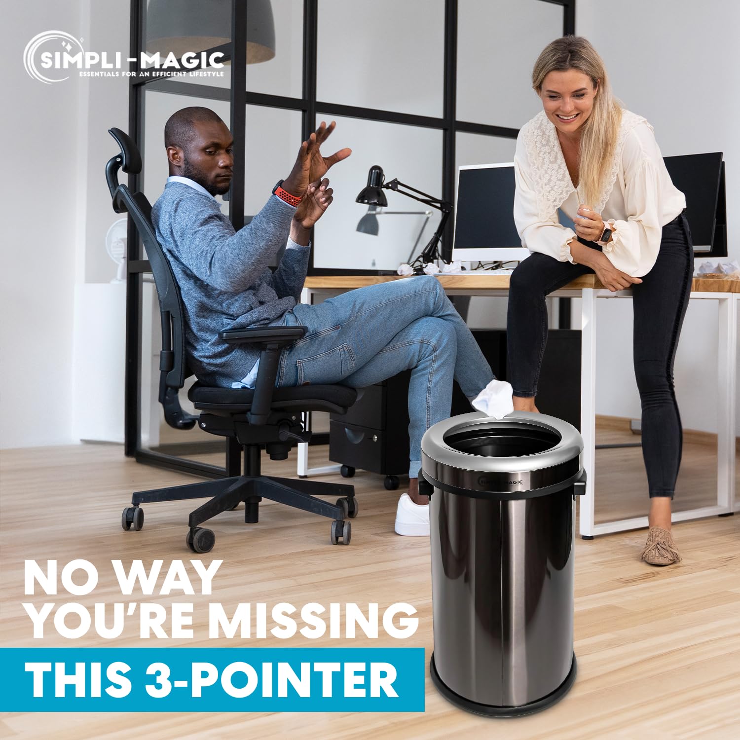 65 Liter 17 Gallon Open Top Trash Can