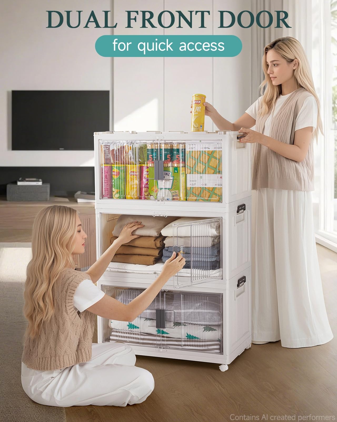 97QT Storage Bins with Lids for Closet