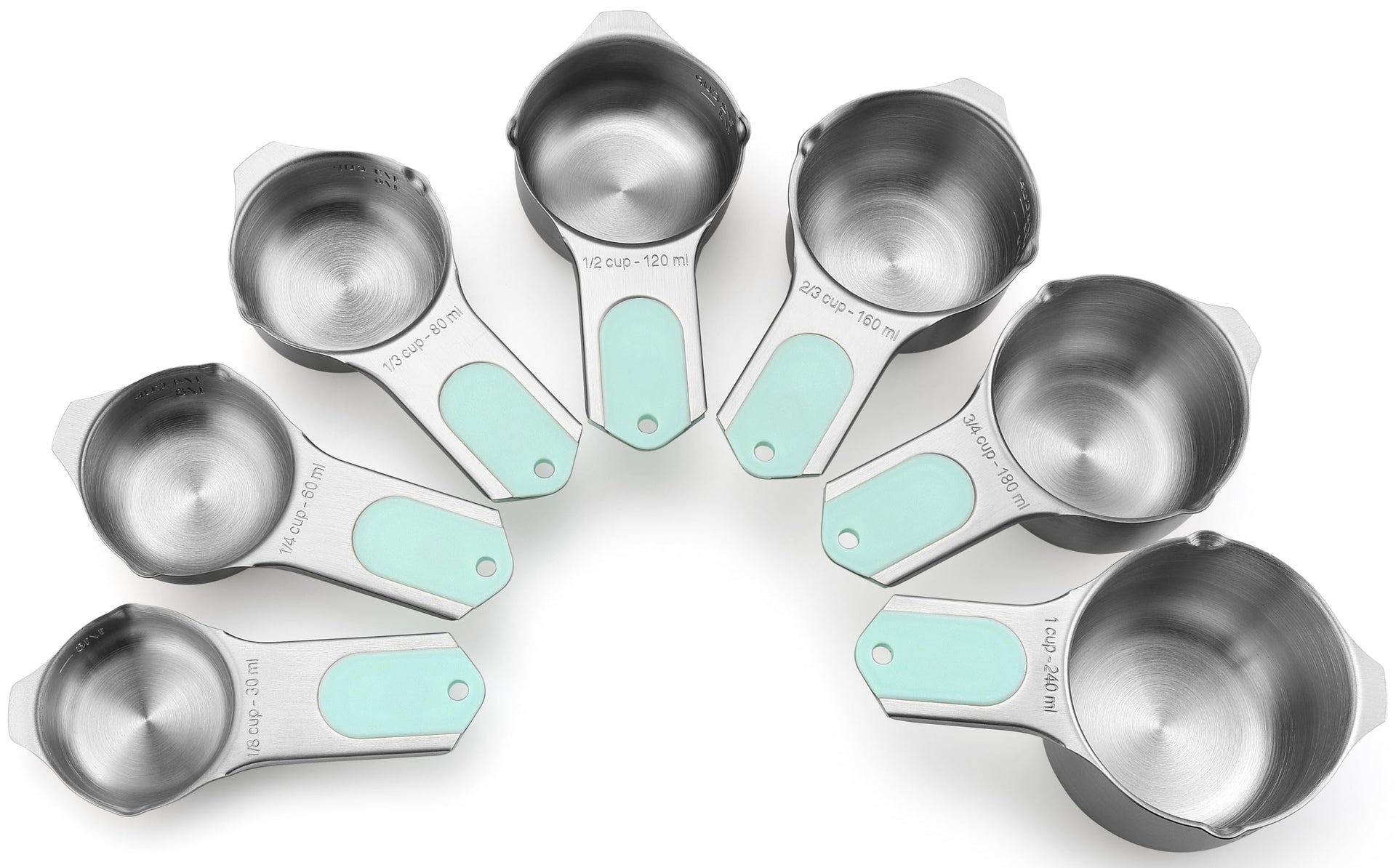 Magnetic Stainless Steel Measuring Cups Set of 7 Patented (7 Count)
