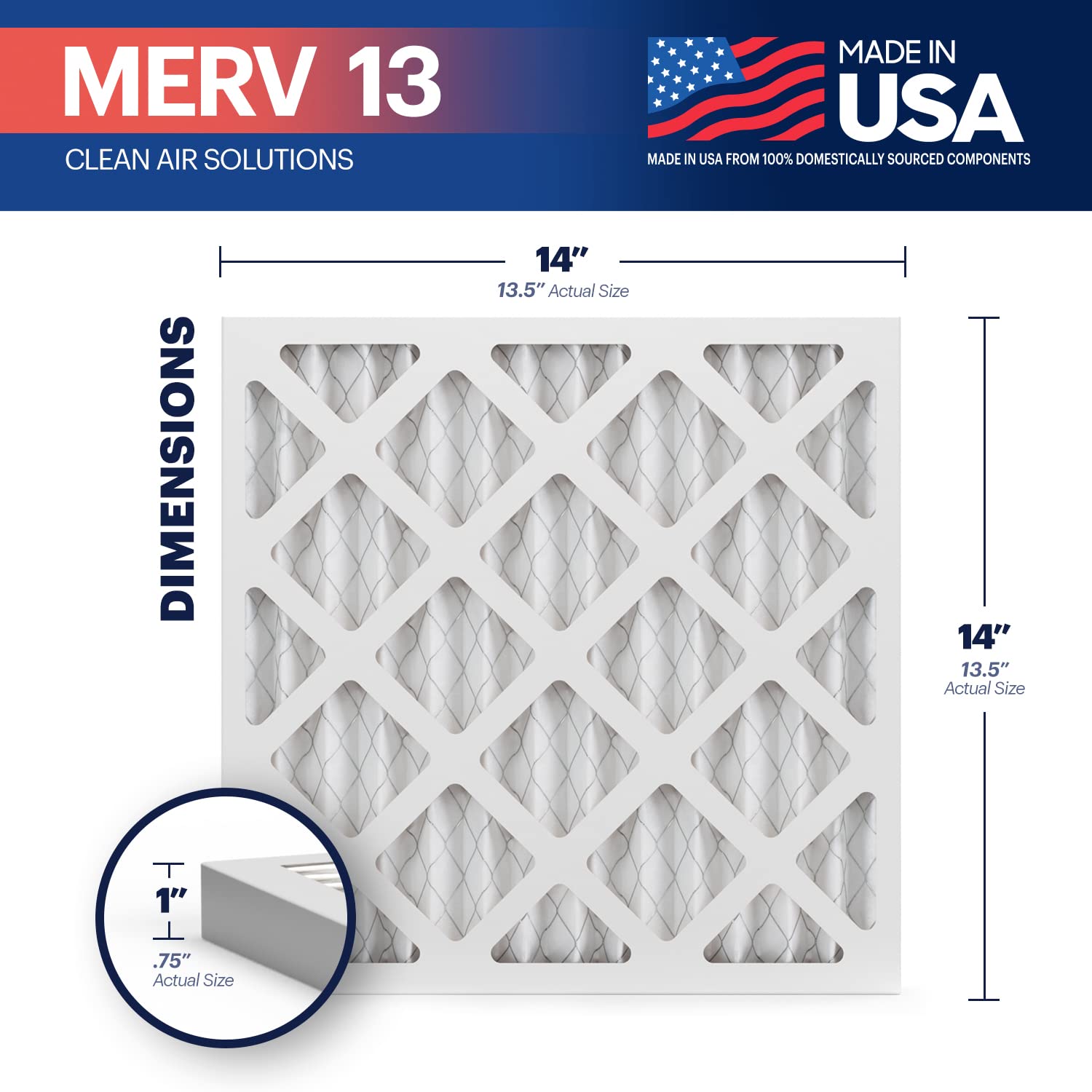 TruFilter 14x14x1 Air Filter MERV 13 (4 Count)
