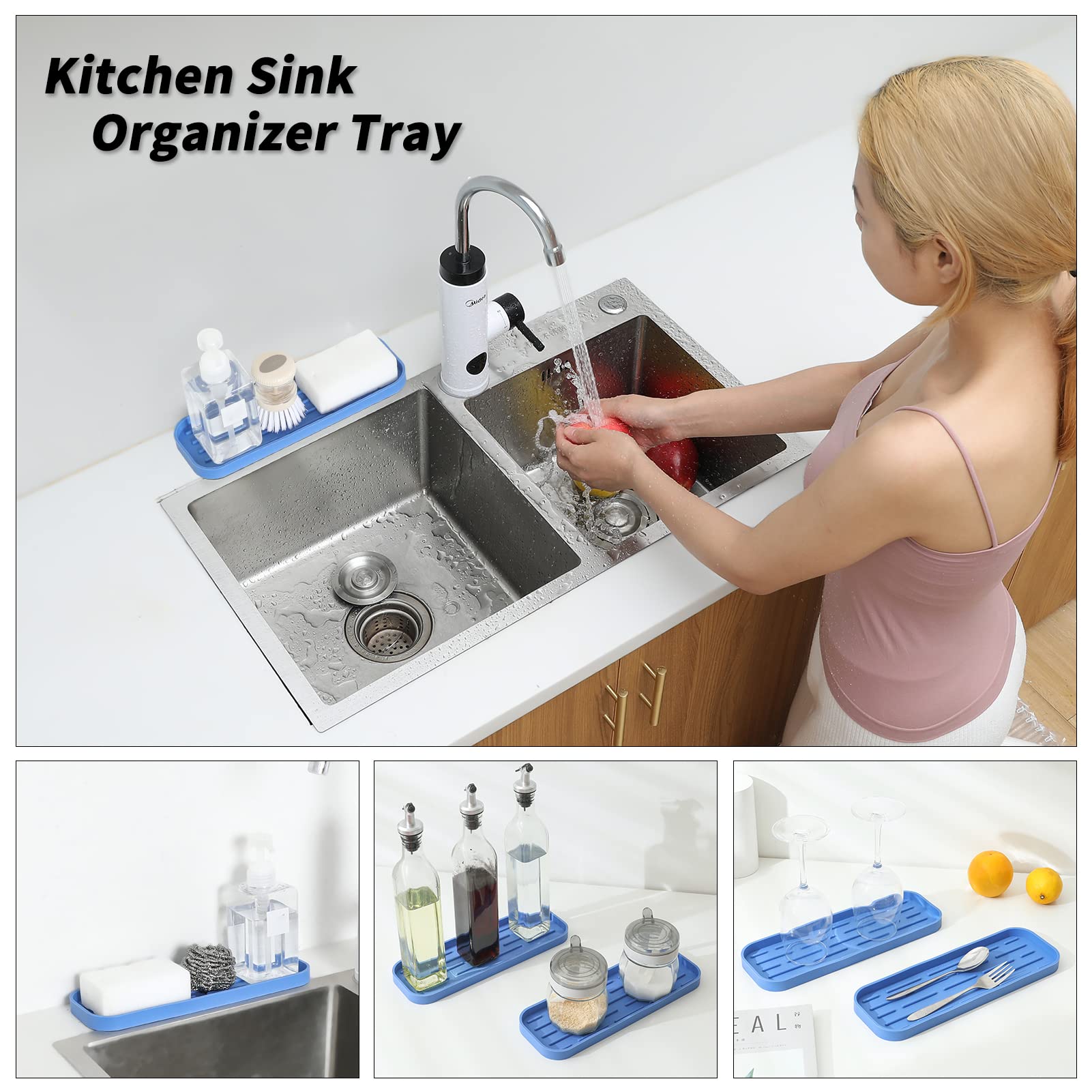 Silicone Kitchen Sink Organizer Tray for Multiple Usage