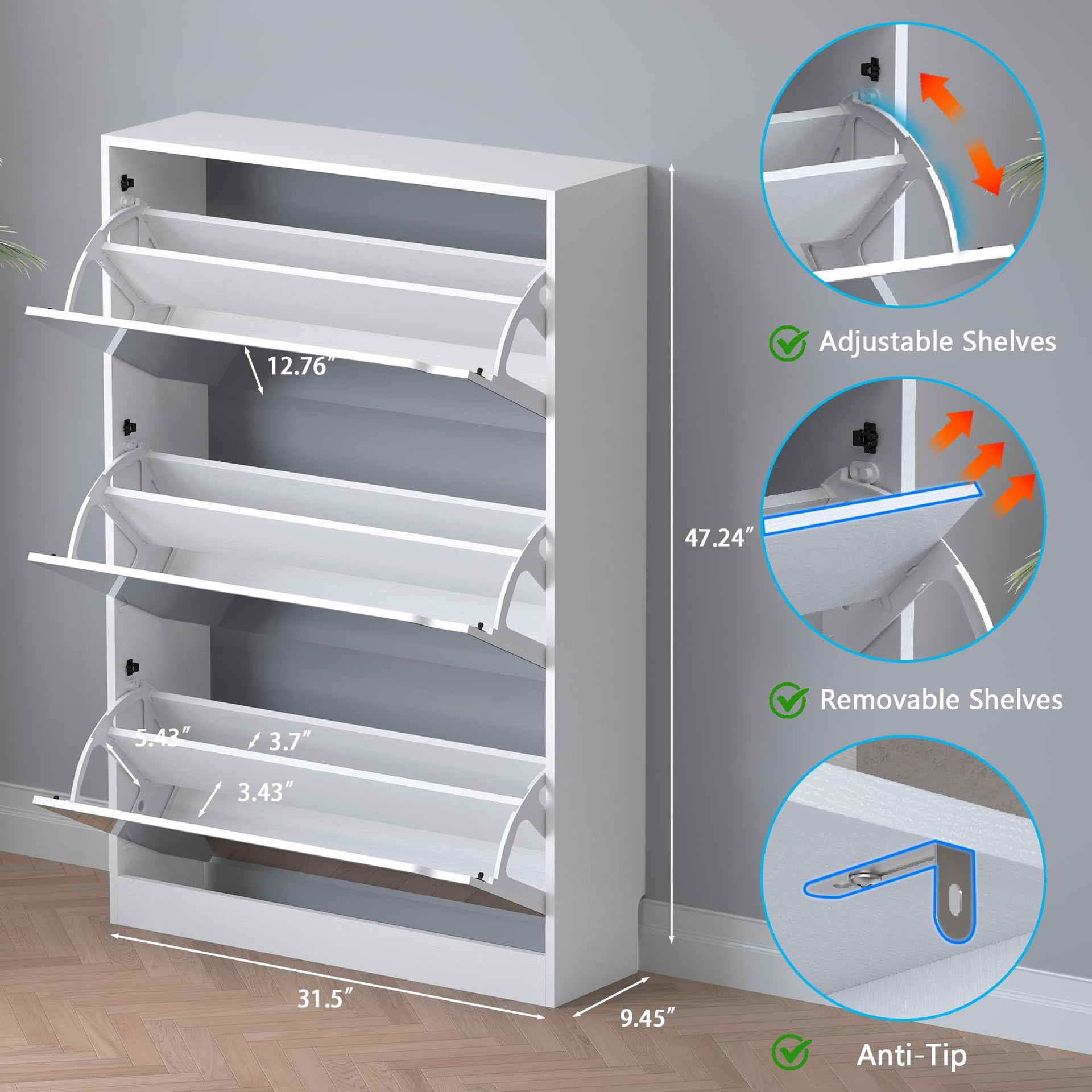 Shoe Cabinet with 3