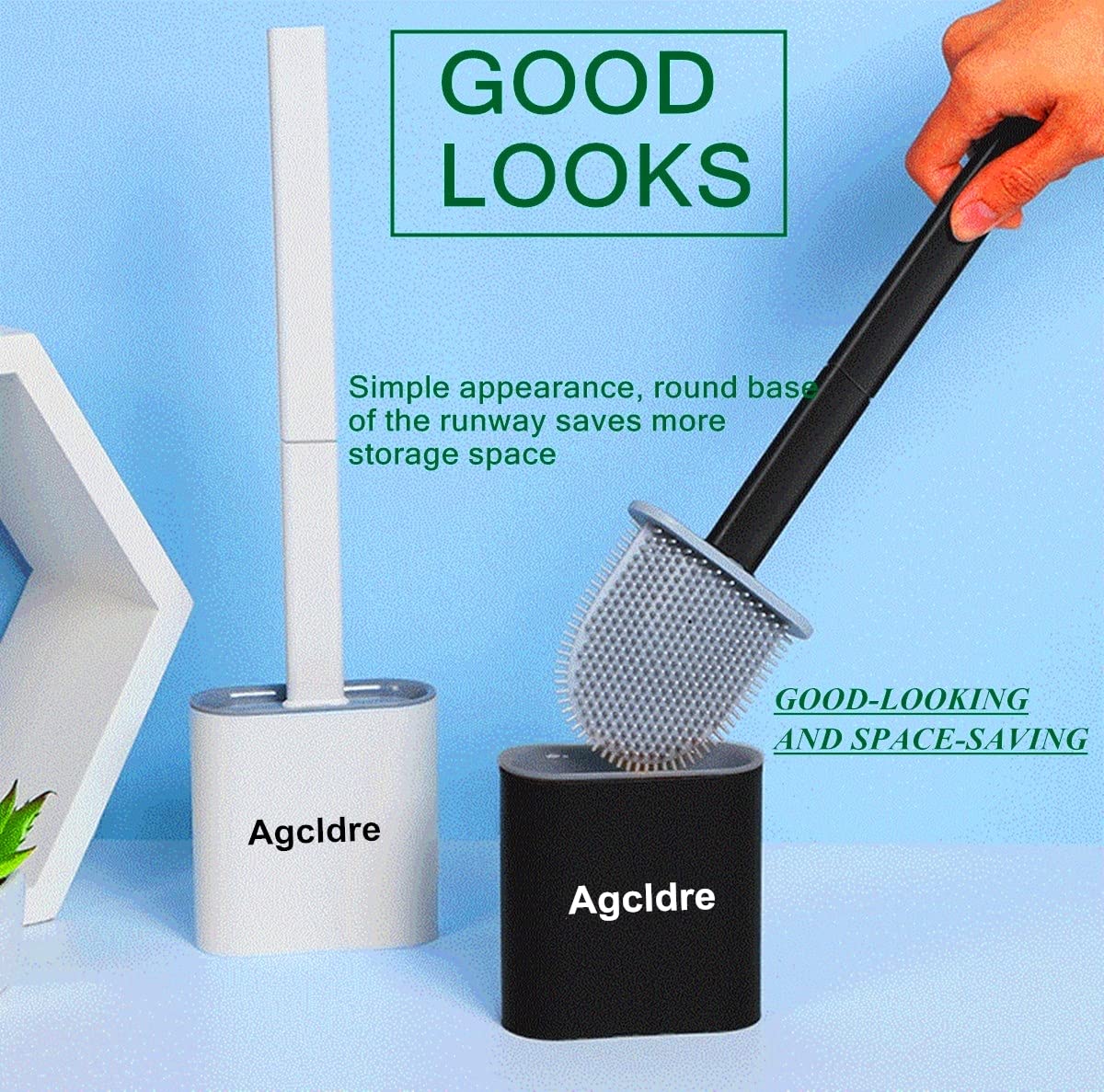 Toilet Brush with Holder Silicone Toilet Brush and Cleaning Brush for Household Bathroom Toliet Brush Set