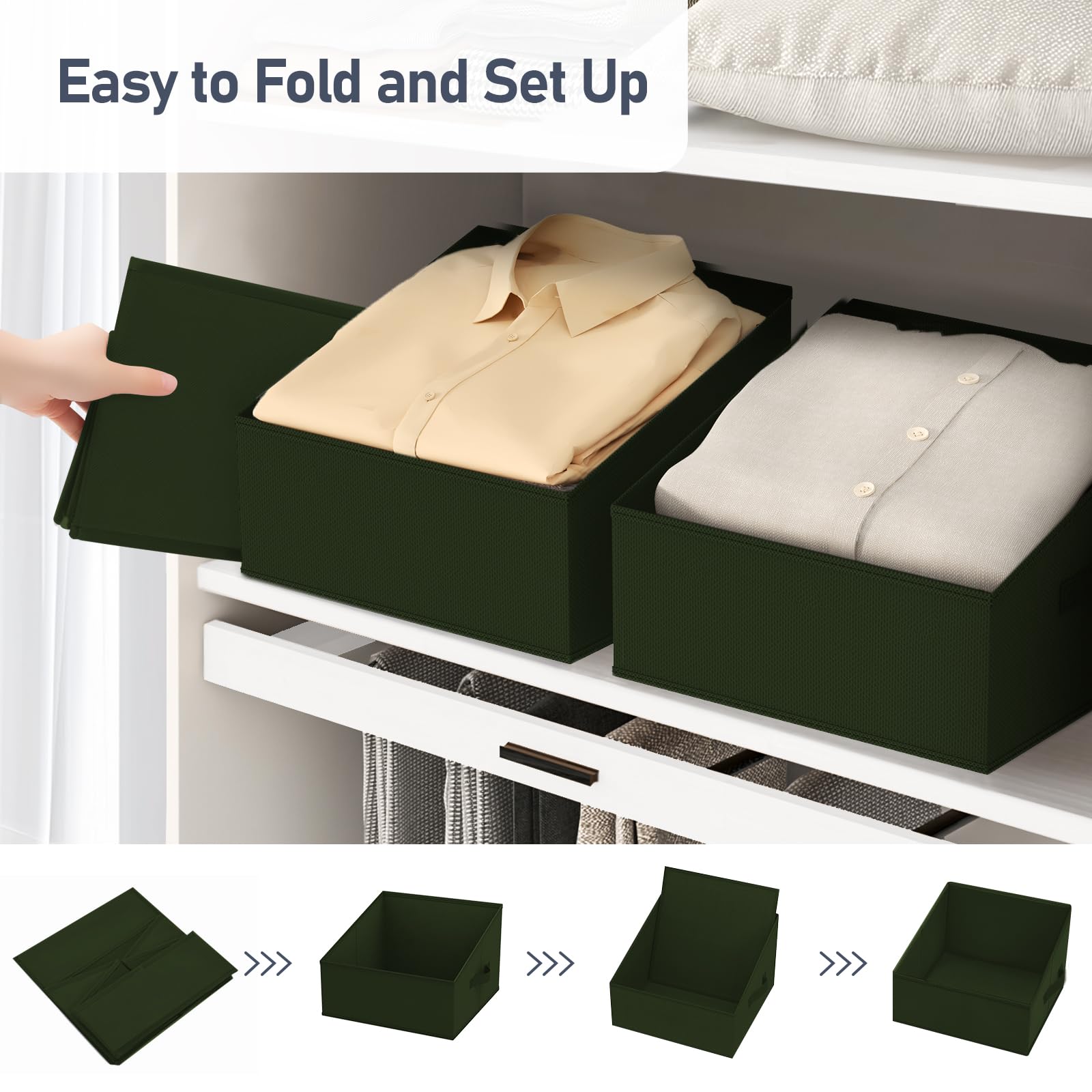 Closet Storage Bins 6 Pack (6 Count)