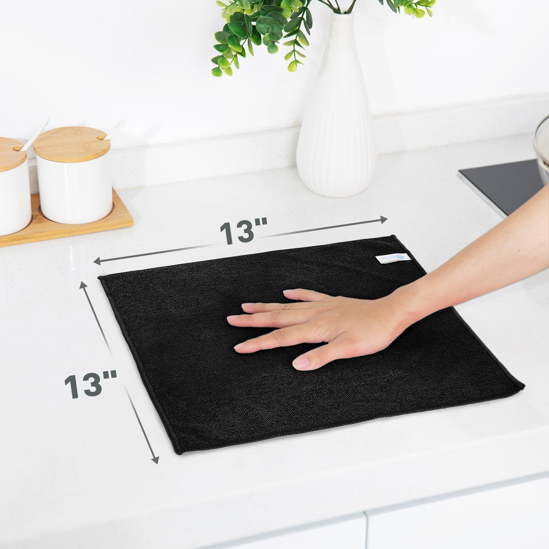 Black Microfiber Cleaning Cloth 13"x13" (12 Count) - ModHome Supplies