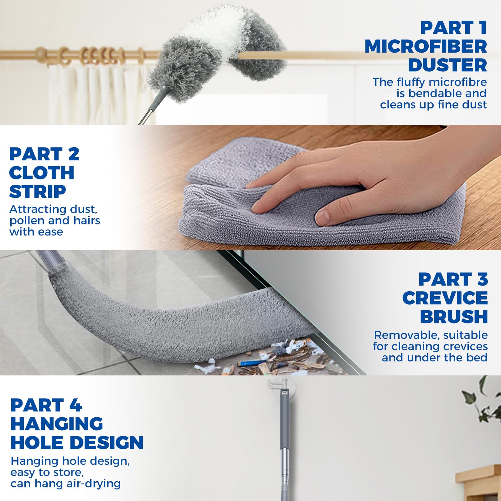4 Pcs Dusters for Cleaning