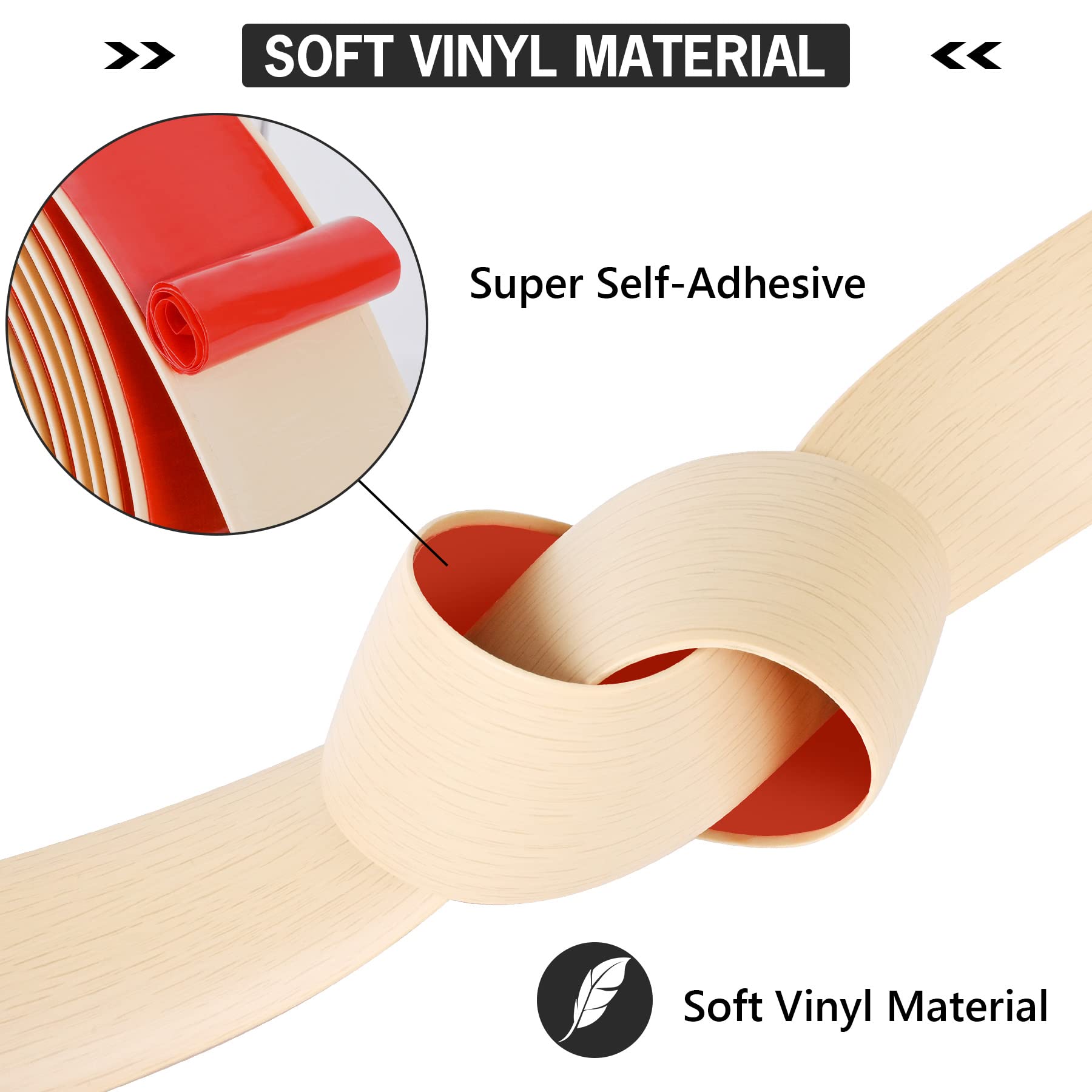 16.4Ft Floor Transition Strip Self Adhesive Vinyl Cover Floor Strip Flat Divider Transition Strip Wood Grain Design for Laminate Floor Gaps and Doorway Transitions (16.4 Foot)