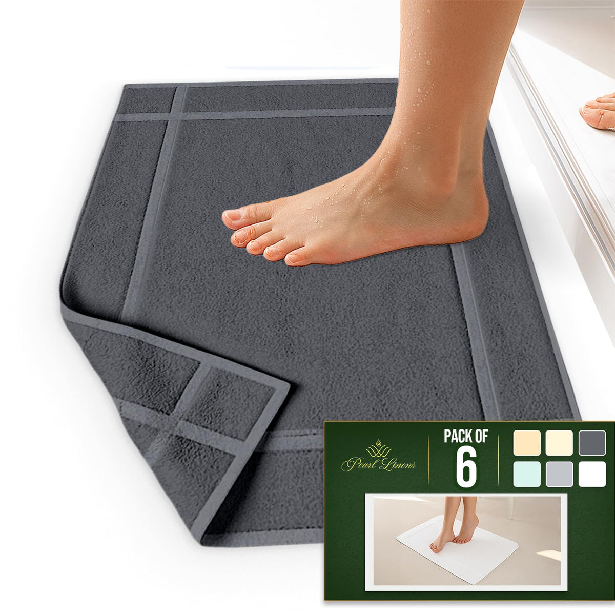 100% Ring Spun Cotton Bath Mat (6 Count)