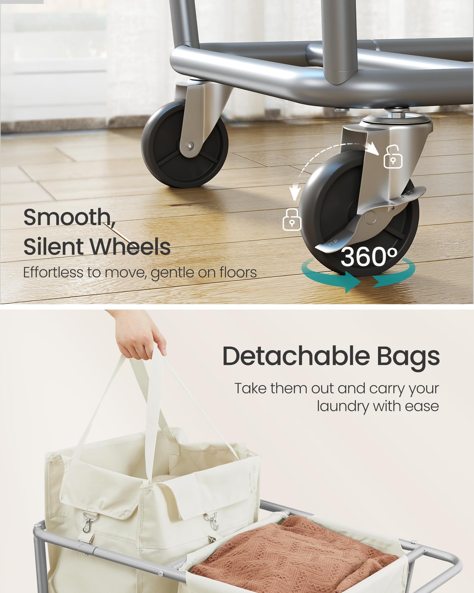 Laundry Basket with Wheels - ModHome Supplies