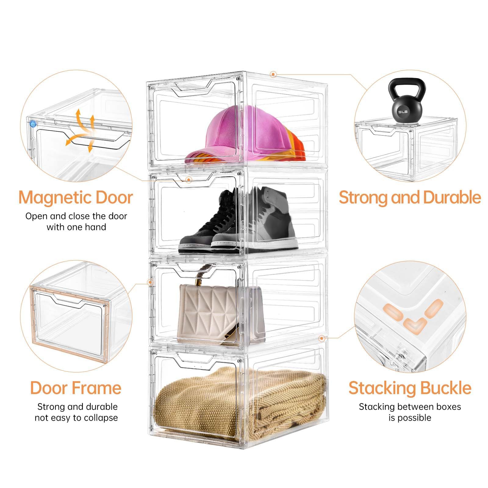 10 Pack Clear Storage Bins with Lids (10 Count)