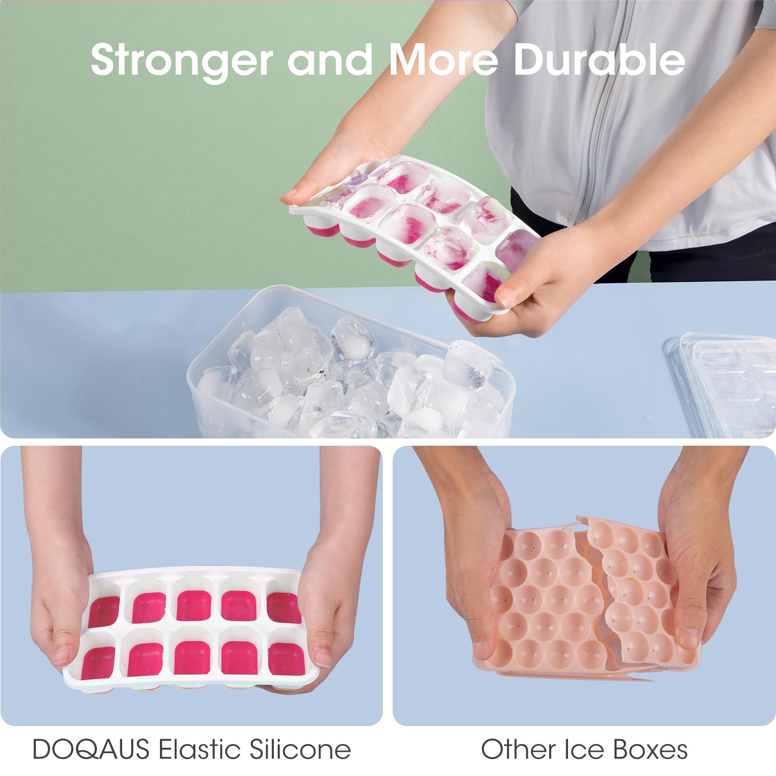Ice Cube Tray with Lid and Bin (4 Count)