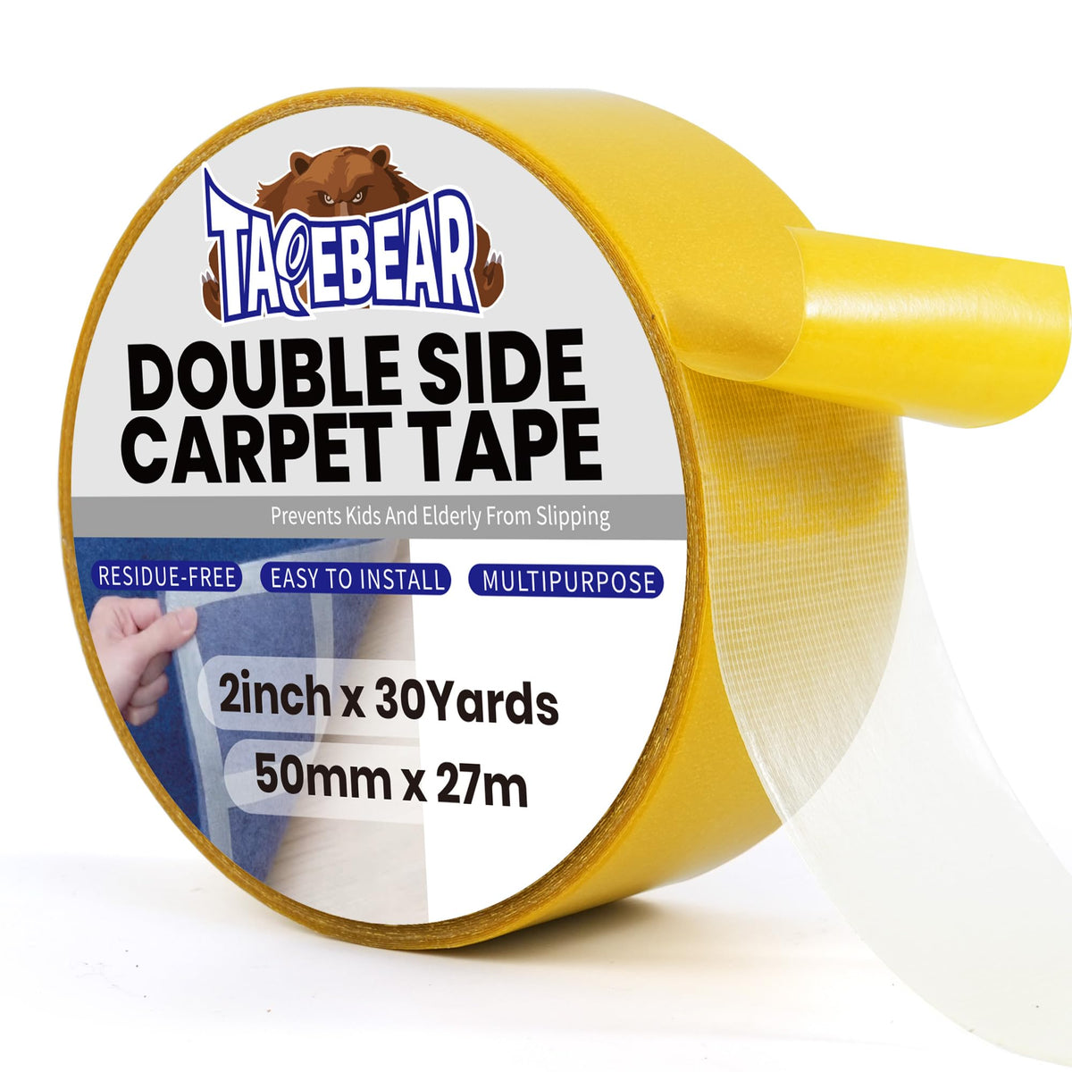 Carpet Tape Double Sided 2Inch x 30Yards Heavy Duty Rug Gripper