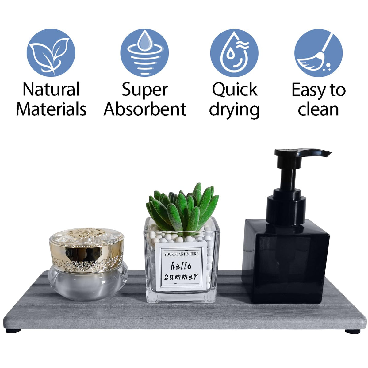 Diatomite Soap Dish Holder Water Absorbing Stone Tray Bathroom Countertop