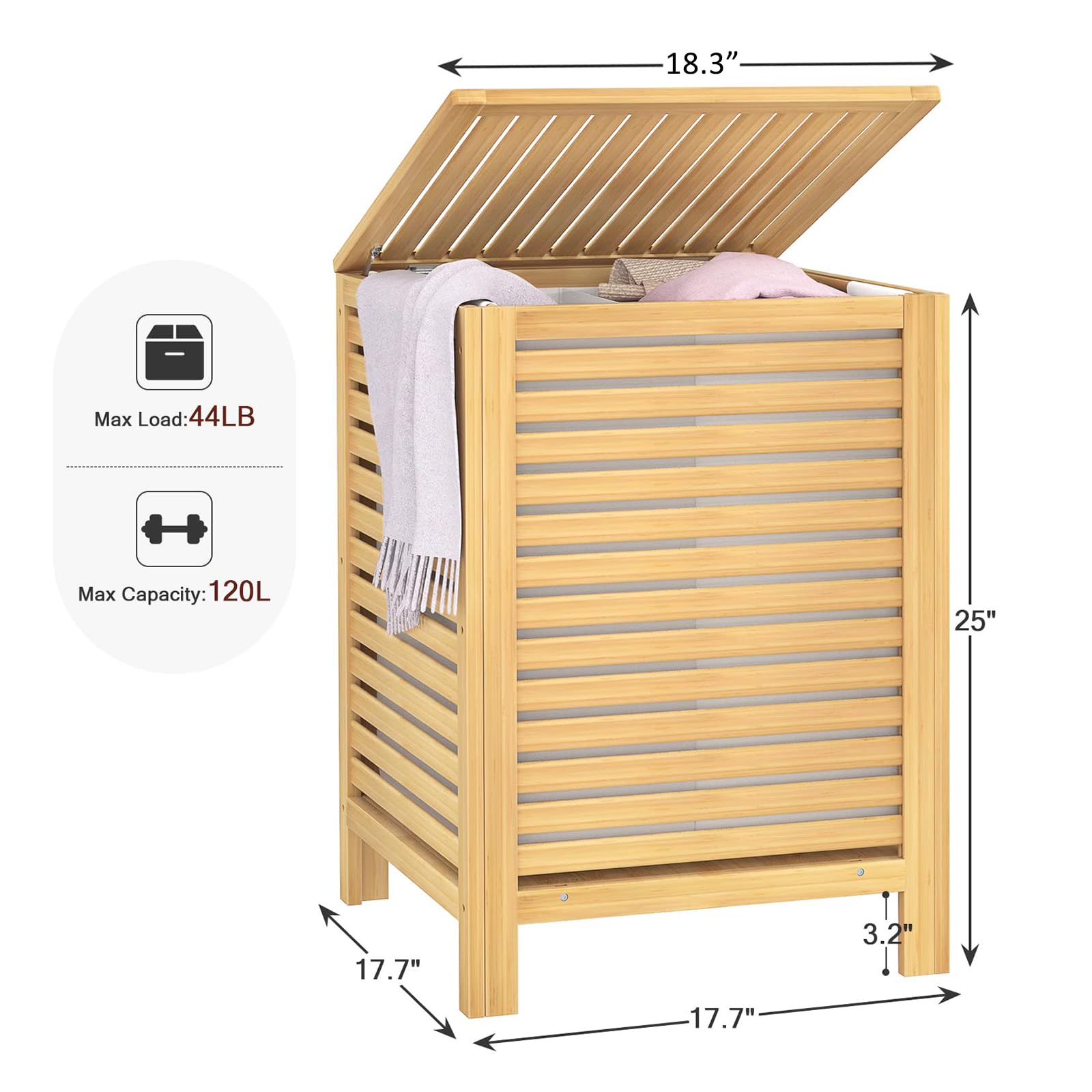 Bamboo Laundry Hamper with Lid
