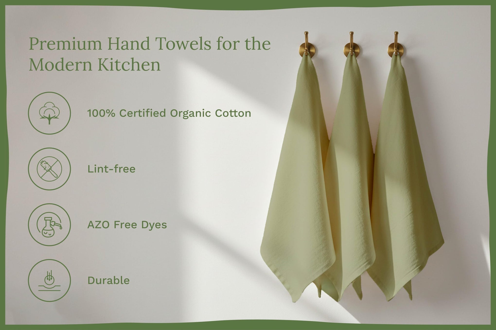 Organic Cotton Sage Flour Sack Kitchen Towels (10 Count)